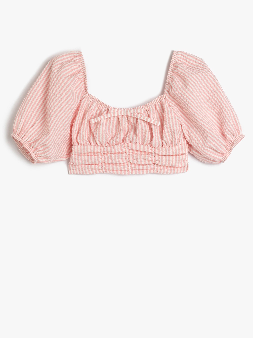 

Koton Puff Sleeve Crop Top, Pink
