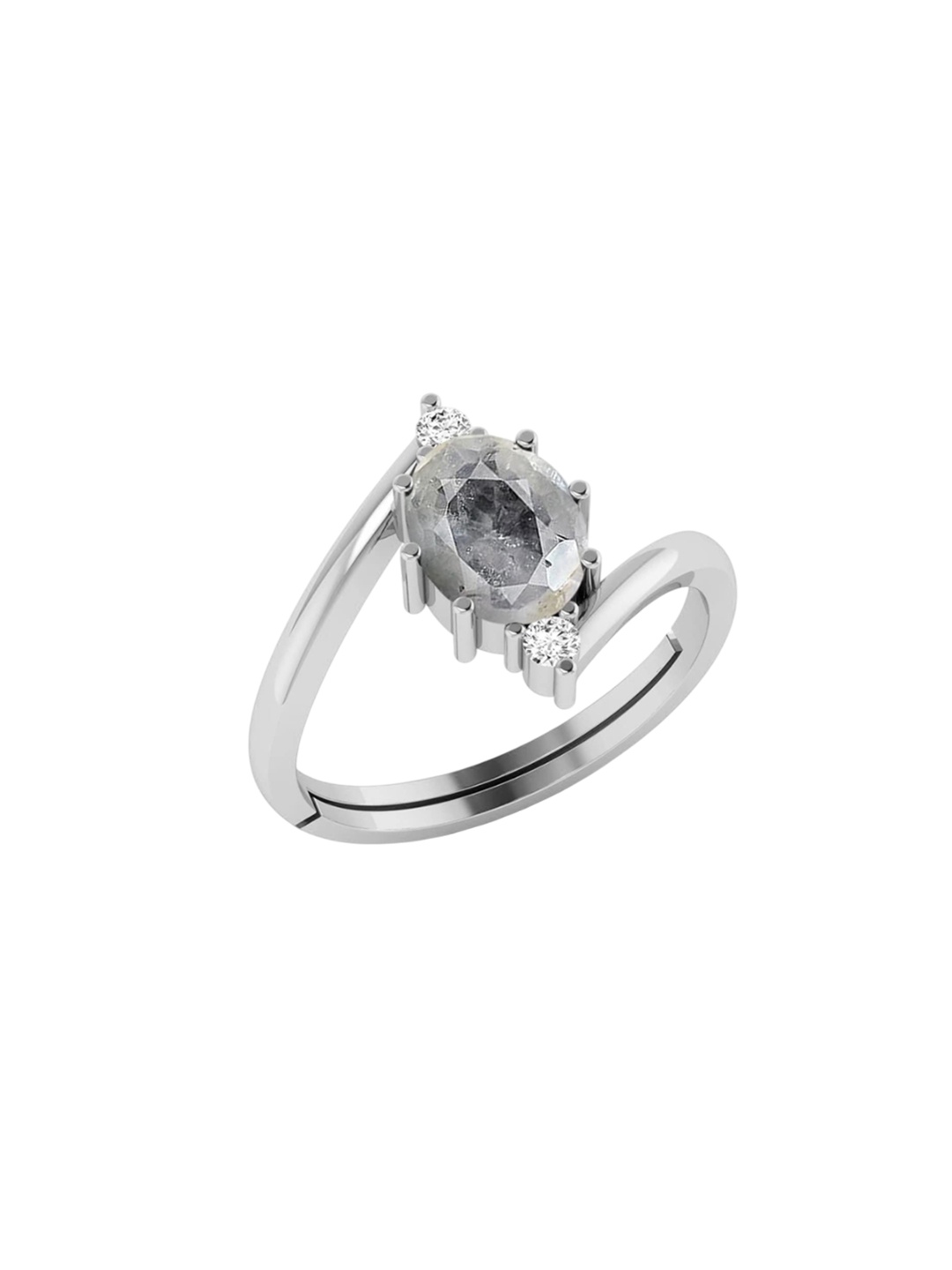 

LMDPRAJAPATIS Unisex Embellished Ring, White