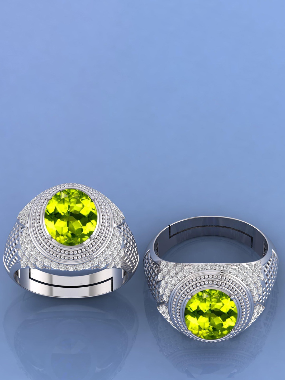 

LMDPRAJAPATIS Unisex Embellished Ring, Silver