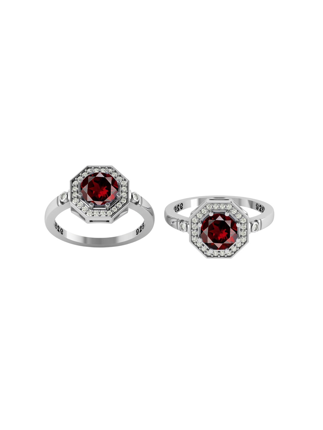 

LMDPRAJAPATIS Unisex Embellished Ring, Red