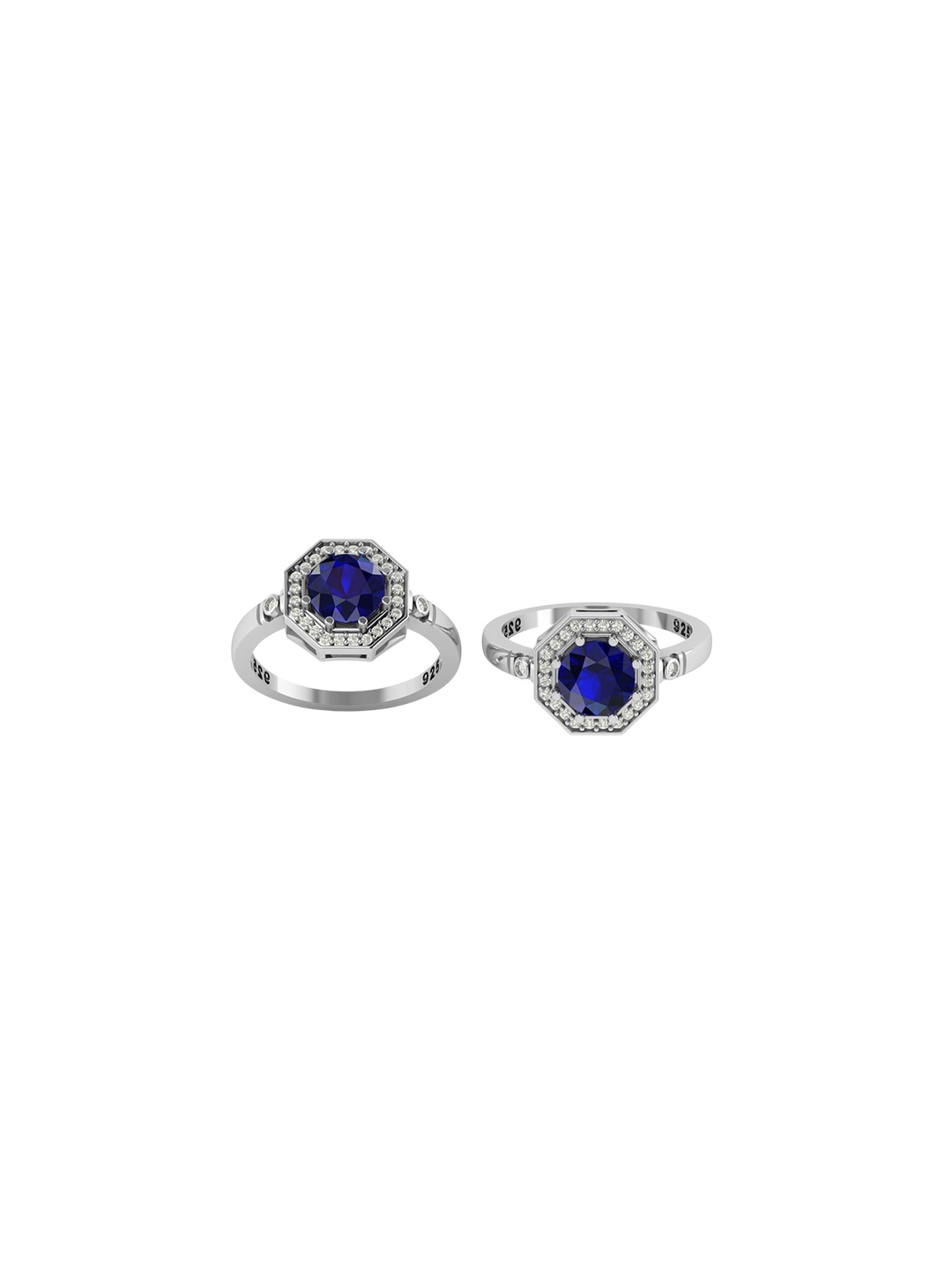

LMDPRAJAPATIS Stone-Studded Adjustable Finger Ring, Silver