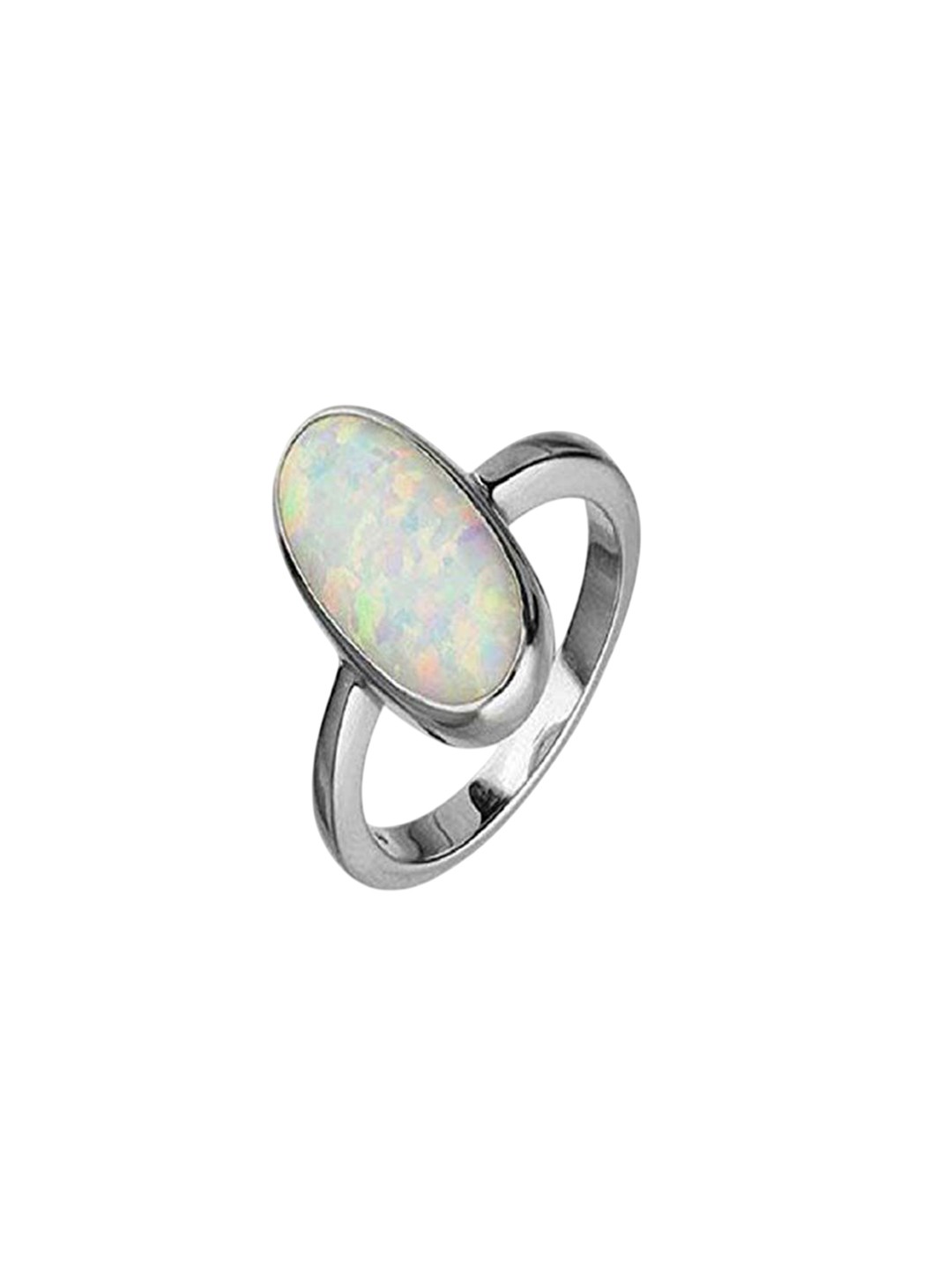 

LMDPRAJAPATIS Unisex LMDPRAJAPATIS Silver Toned Stone-Studded Finger Ring