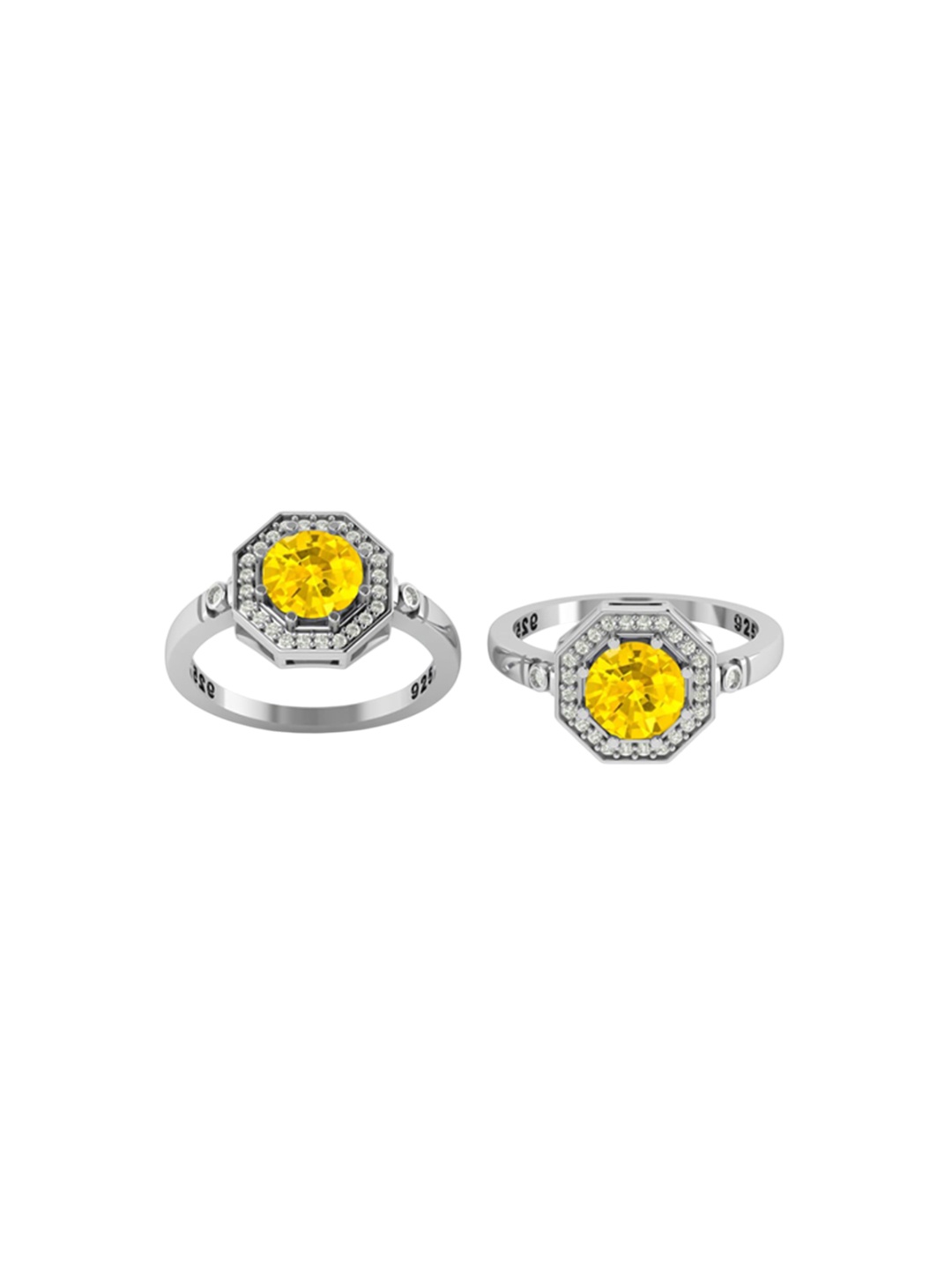 

LMDPRAJAPATIS Unisex Embellished Ring, Yellow