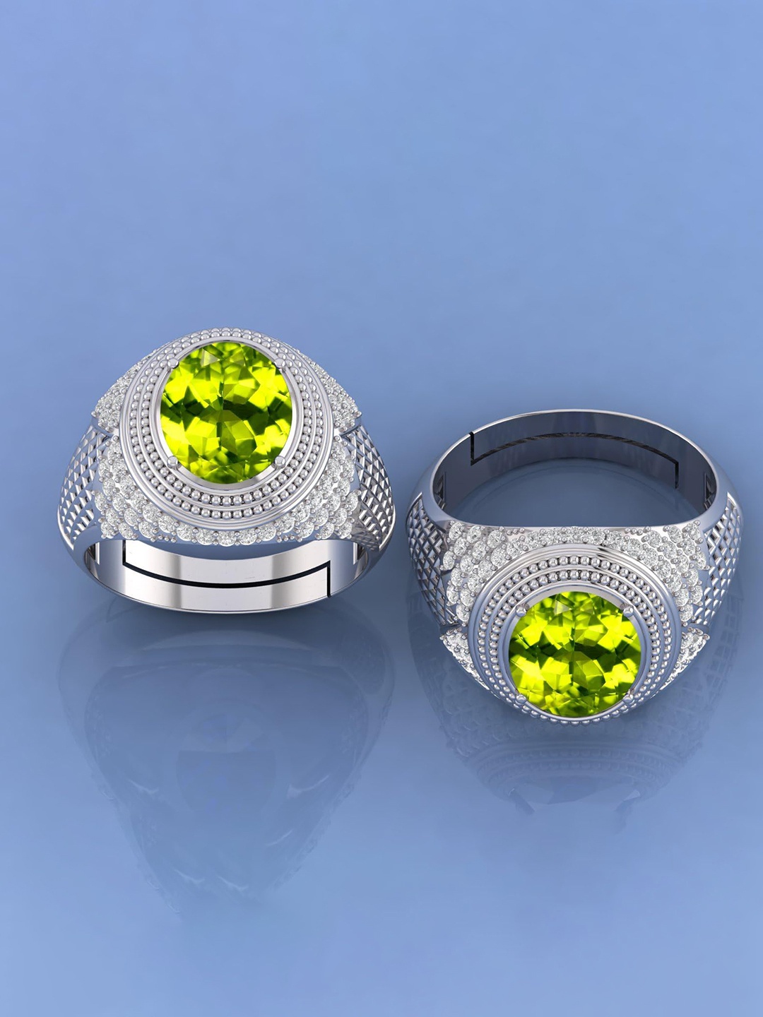 

LMDPRAJAPATIS Unisex Embellished Ring, Silver