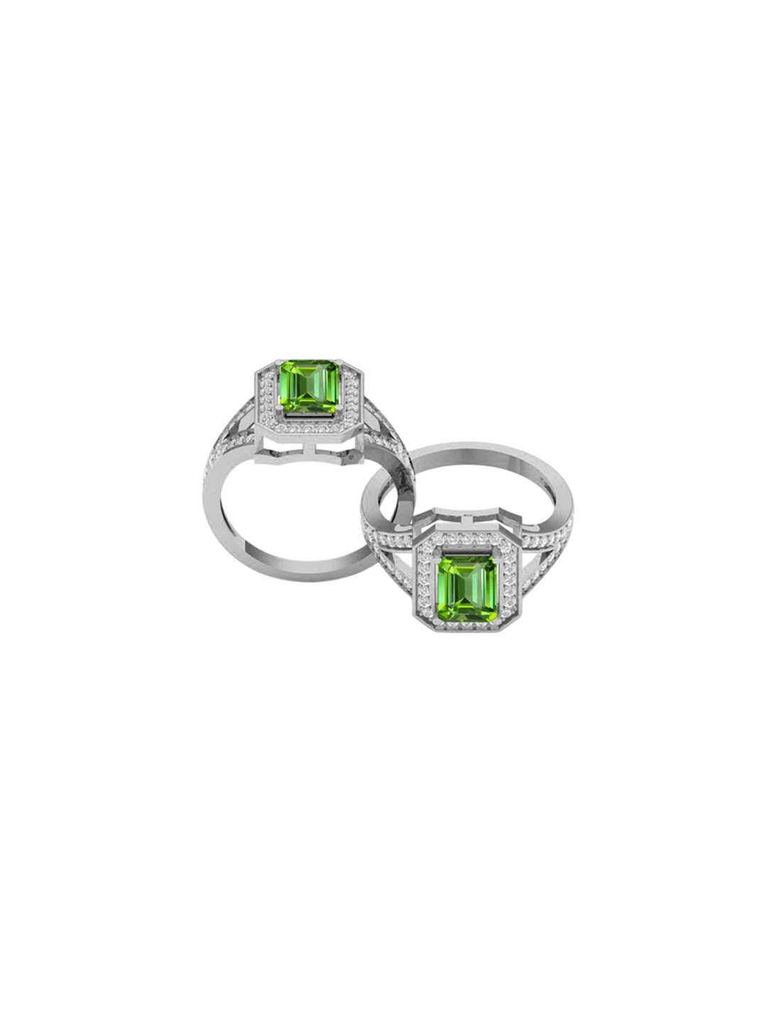 

LMDPRAJAPATIS Unisex Embellished Ring, Green