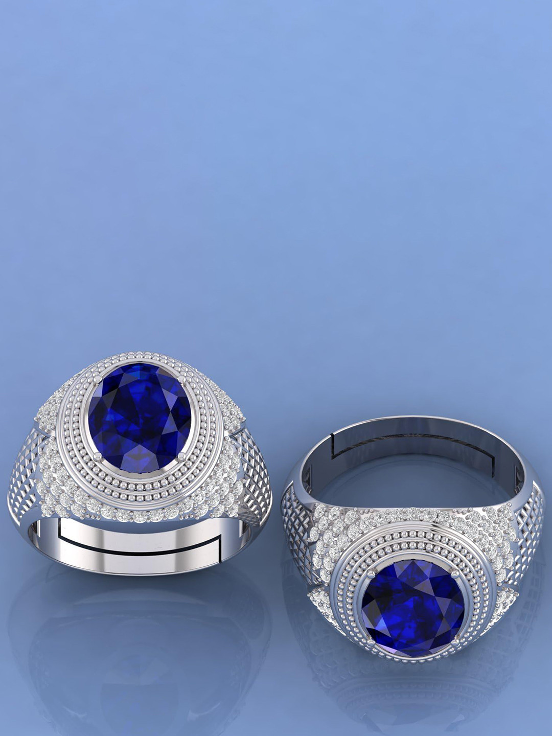 

LMDPRAJAPATIS Unisex Embellished Ring, Silver