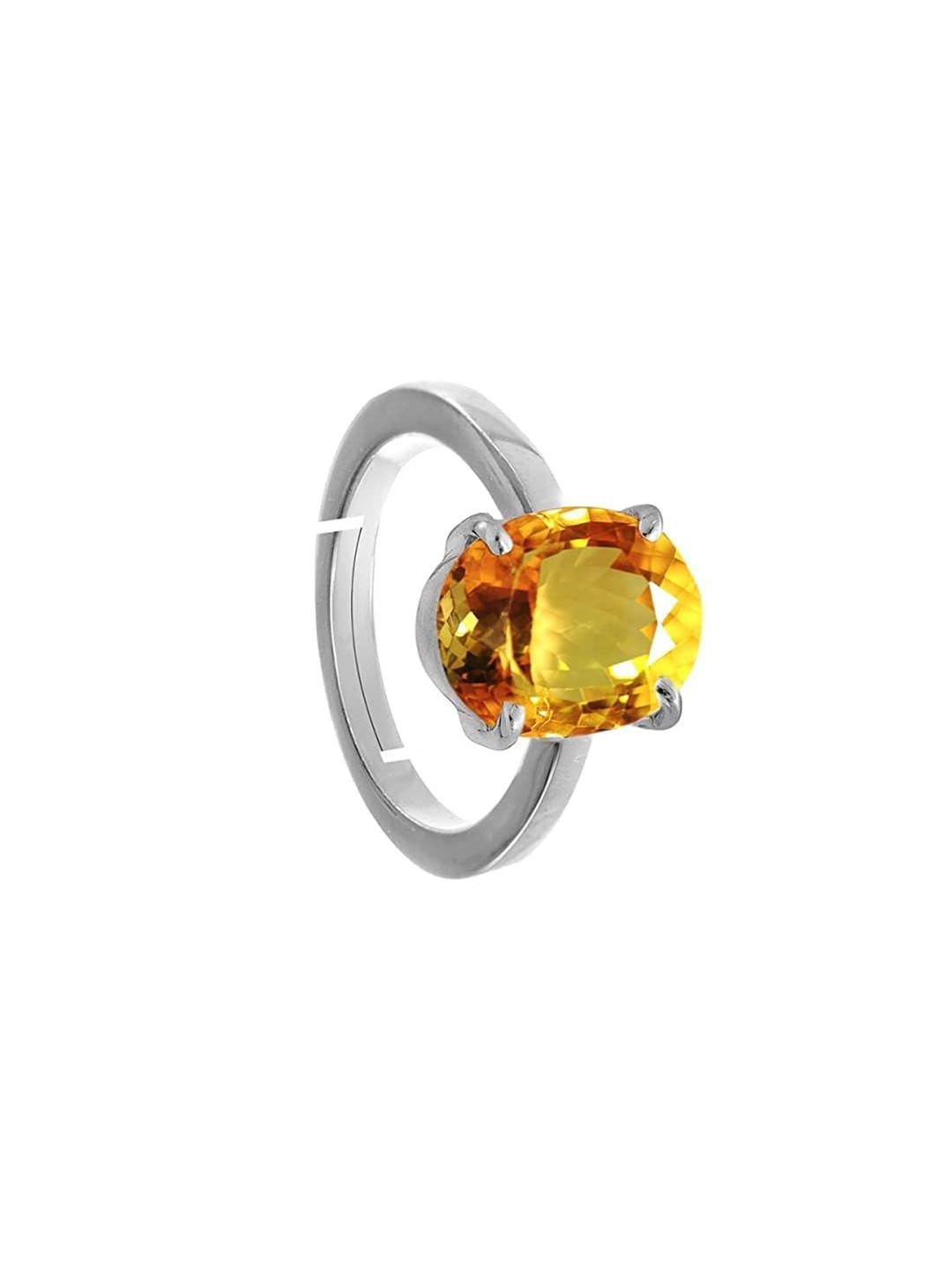 

LMDPRAJAPATIS Citrine Stones-Studded Finger Ring, Silver