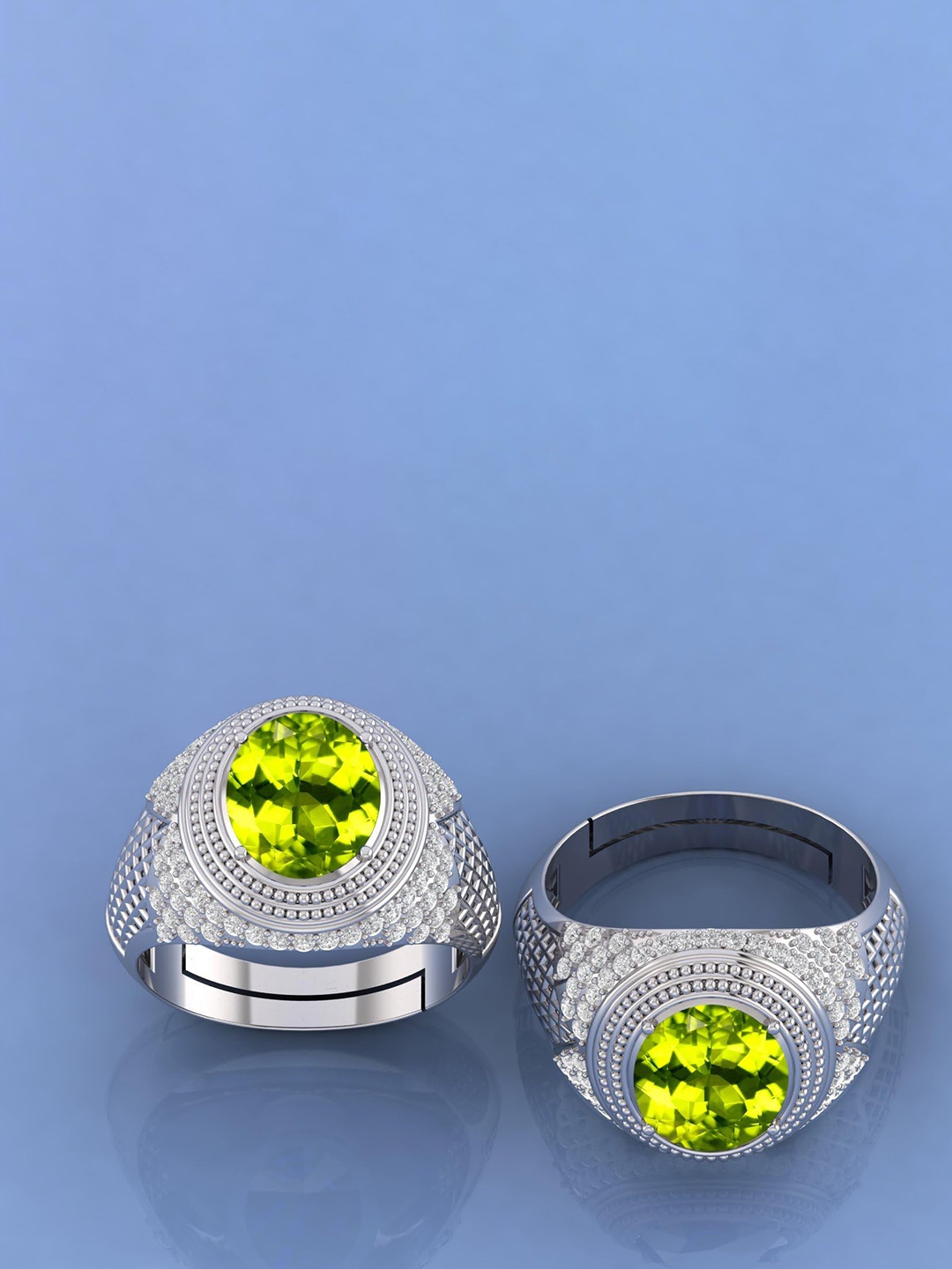 

LMDPRAJAPATIS Unisex Embellished Ring, Silver