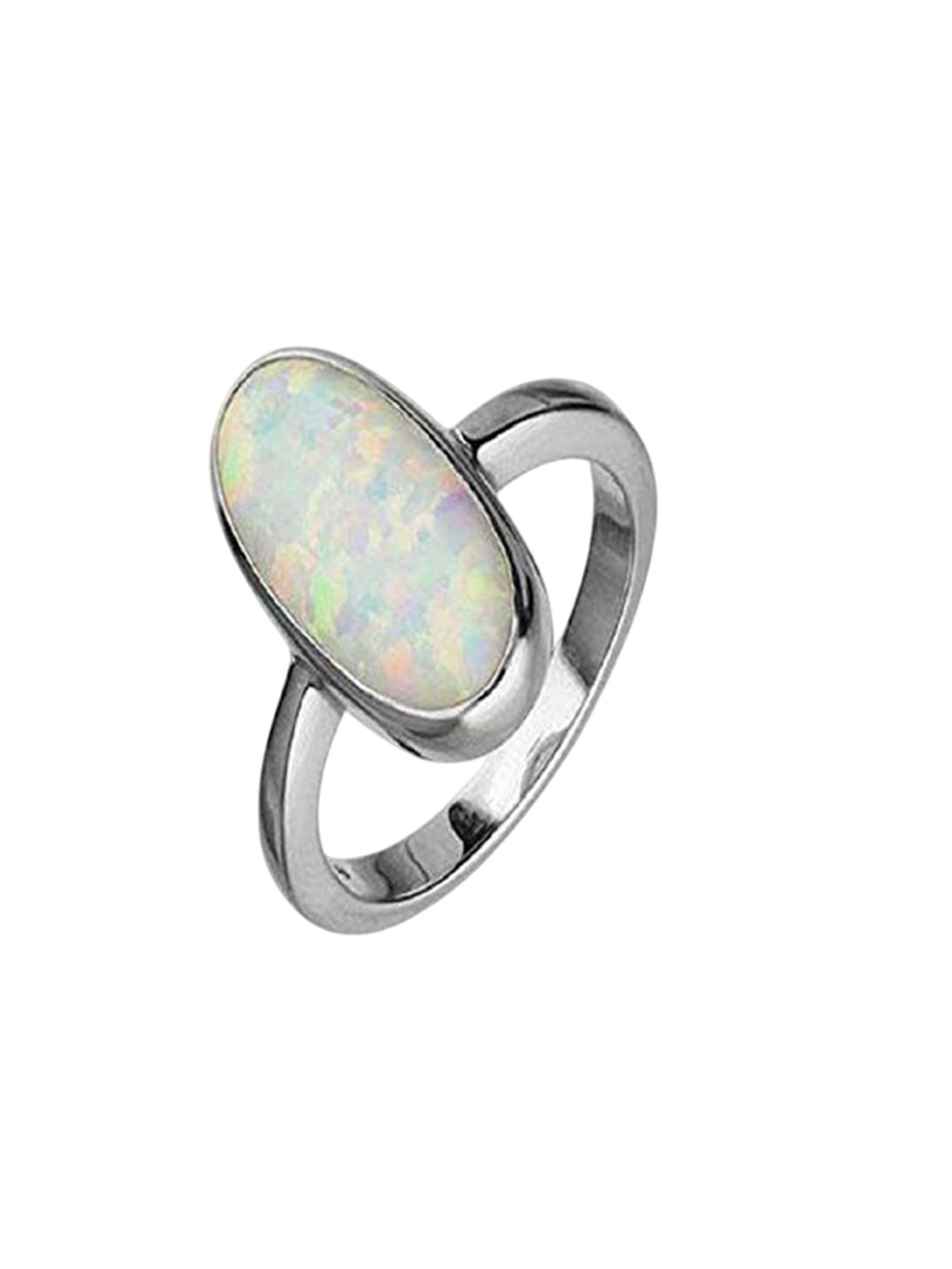 

LMDPRAJAPATIS Unisex Embellished Ring, White