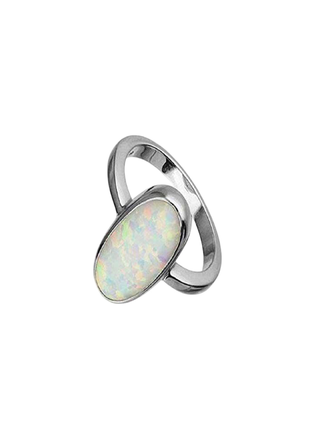 

LMDPRAJAPATIS Unisex Embellished Ring, White