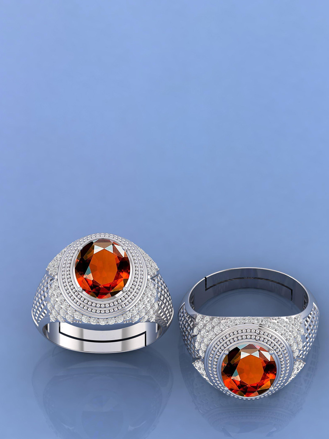 

LMDPRAJAPATIS Unisex Embellished Ring, Silver