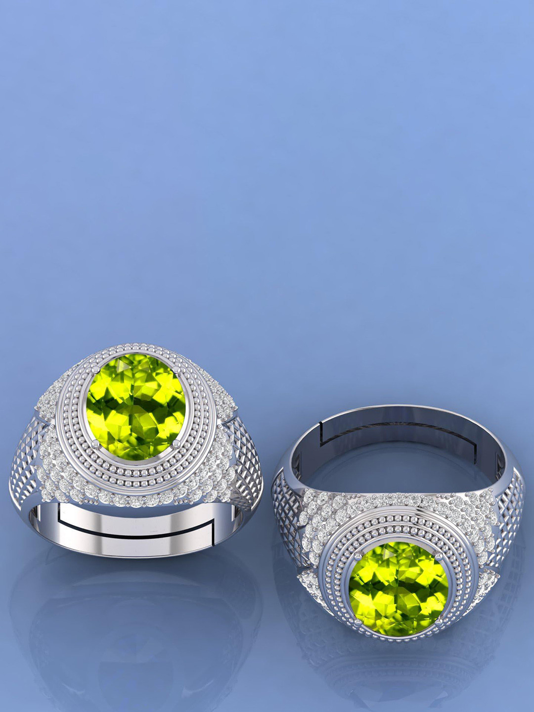 

LMDPRAJAPATIS Unisex Embellished Ring, Silver