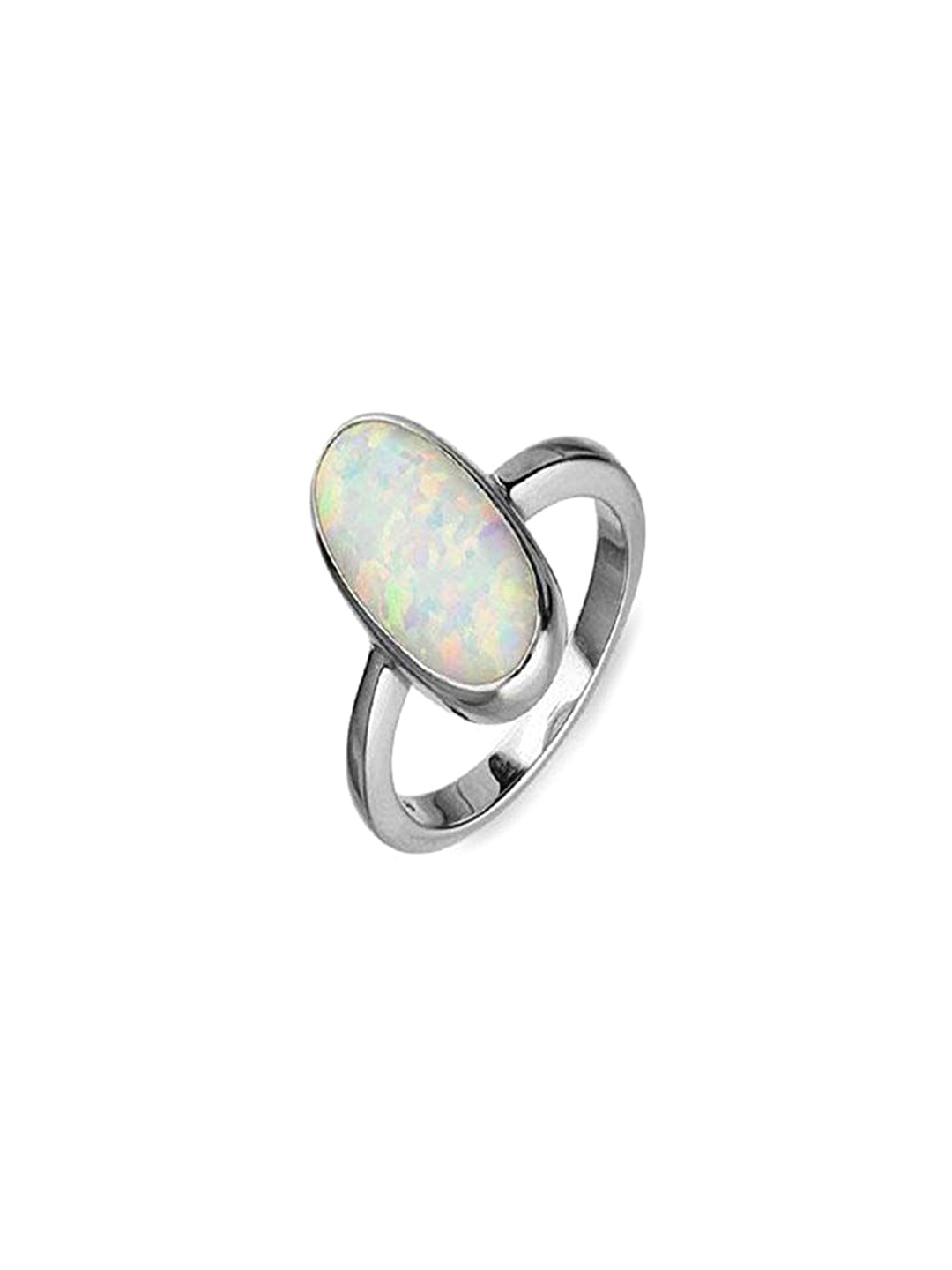 

LMDPRAJAPATIS Unisex Embellished Ring, White