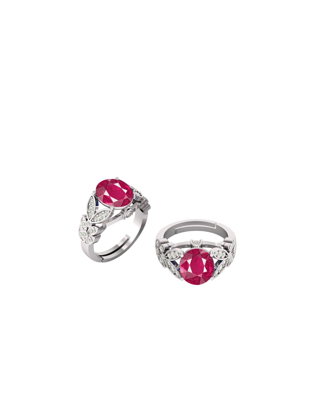 

LMDPRAJAPATIS Unisex Embellished Ring, Red