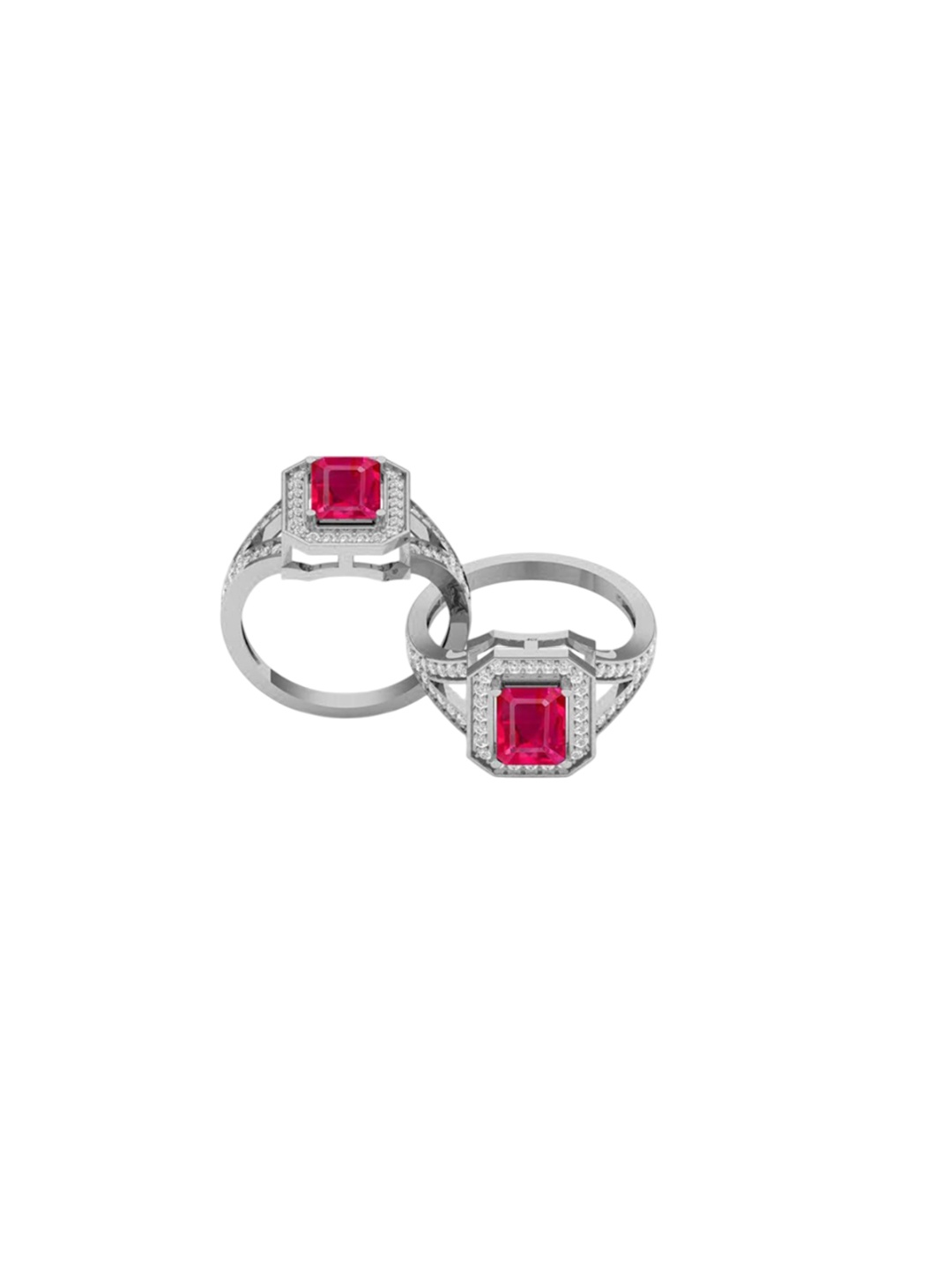 

LMDPRAJAPATIS Unisex Embellished Ring, Red