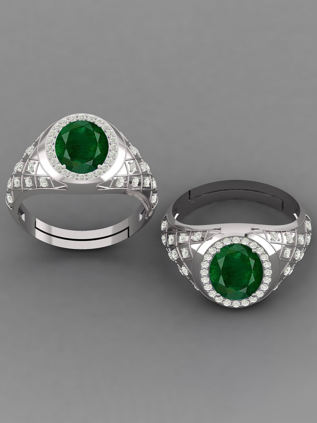

LMDPRAJAPATIS Unisex Embellished Ring, Silver
