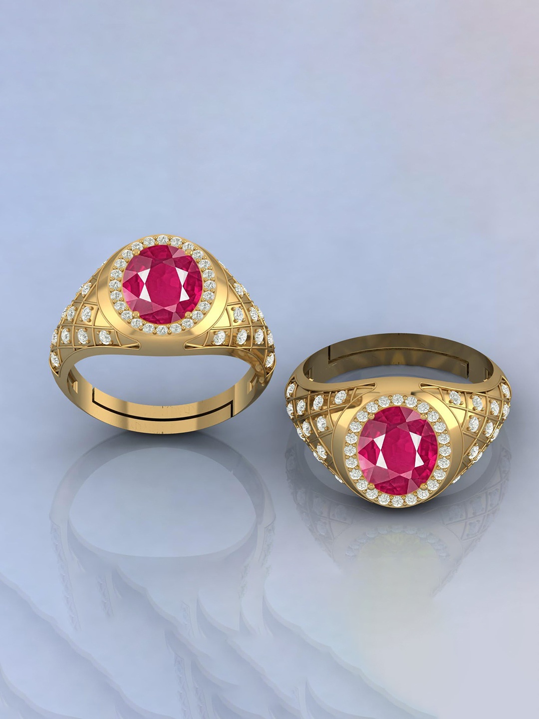 

LMDPRAJAPATIS Unisex Embellished Ring, Gold