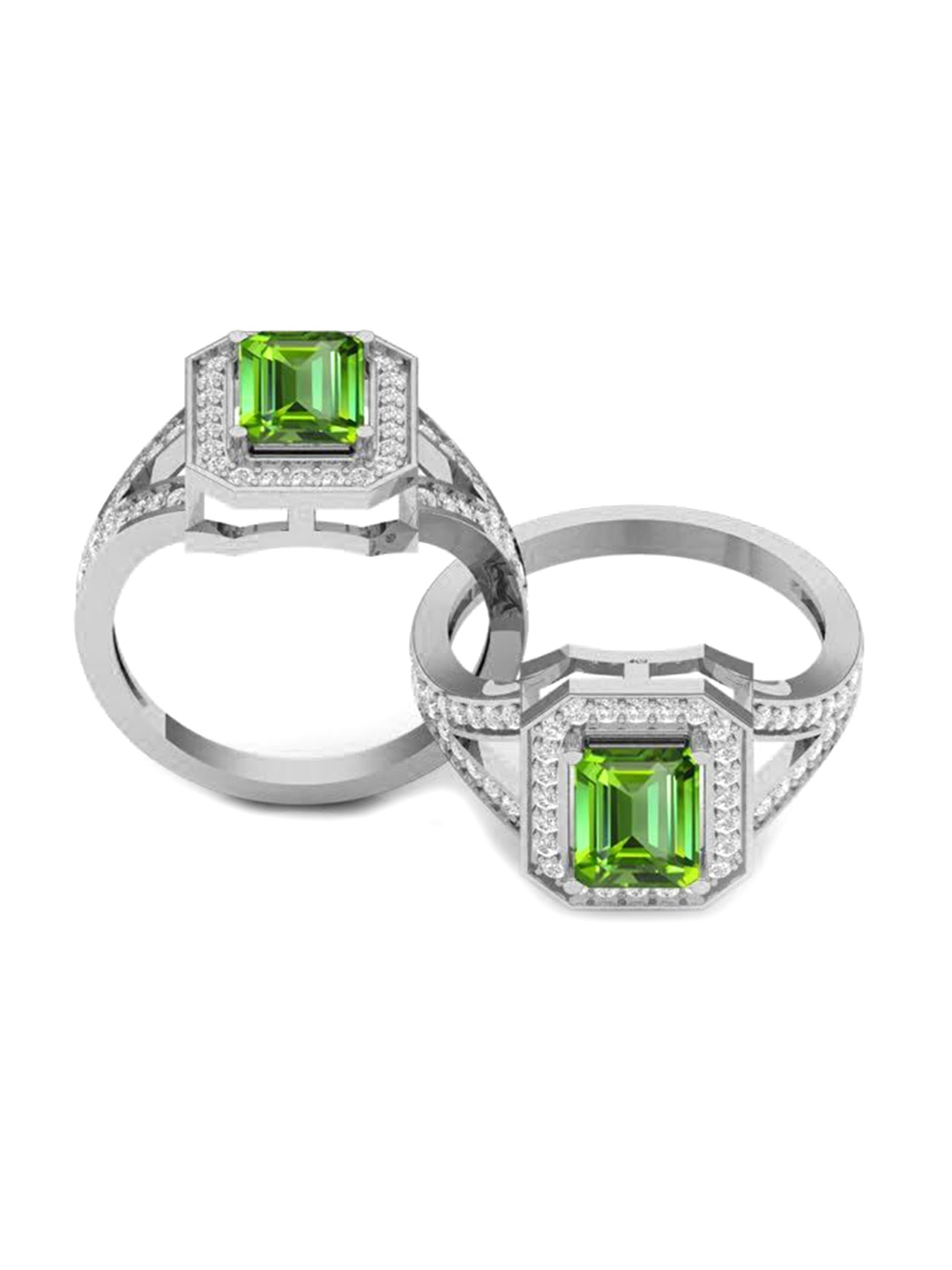 

LMDPRAJAPATIS Unisex Embellished Ring, Green