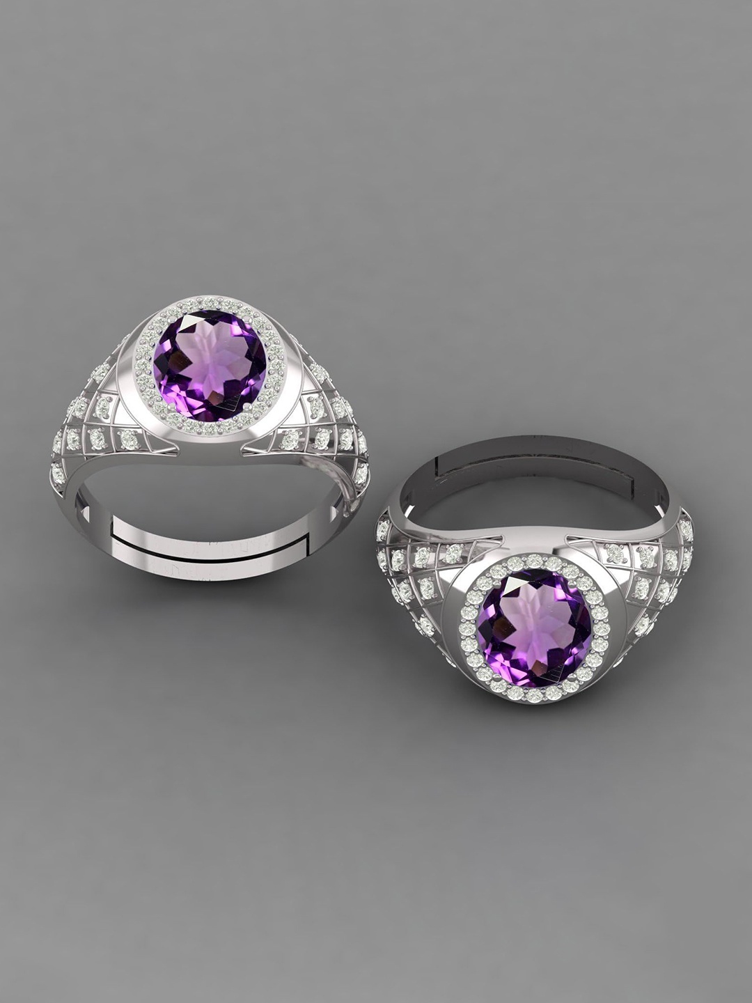 

LMDPRAJAPATIS Unisex Embellished Ring, Silver