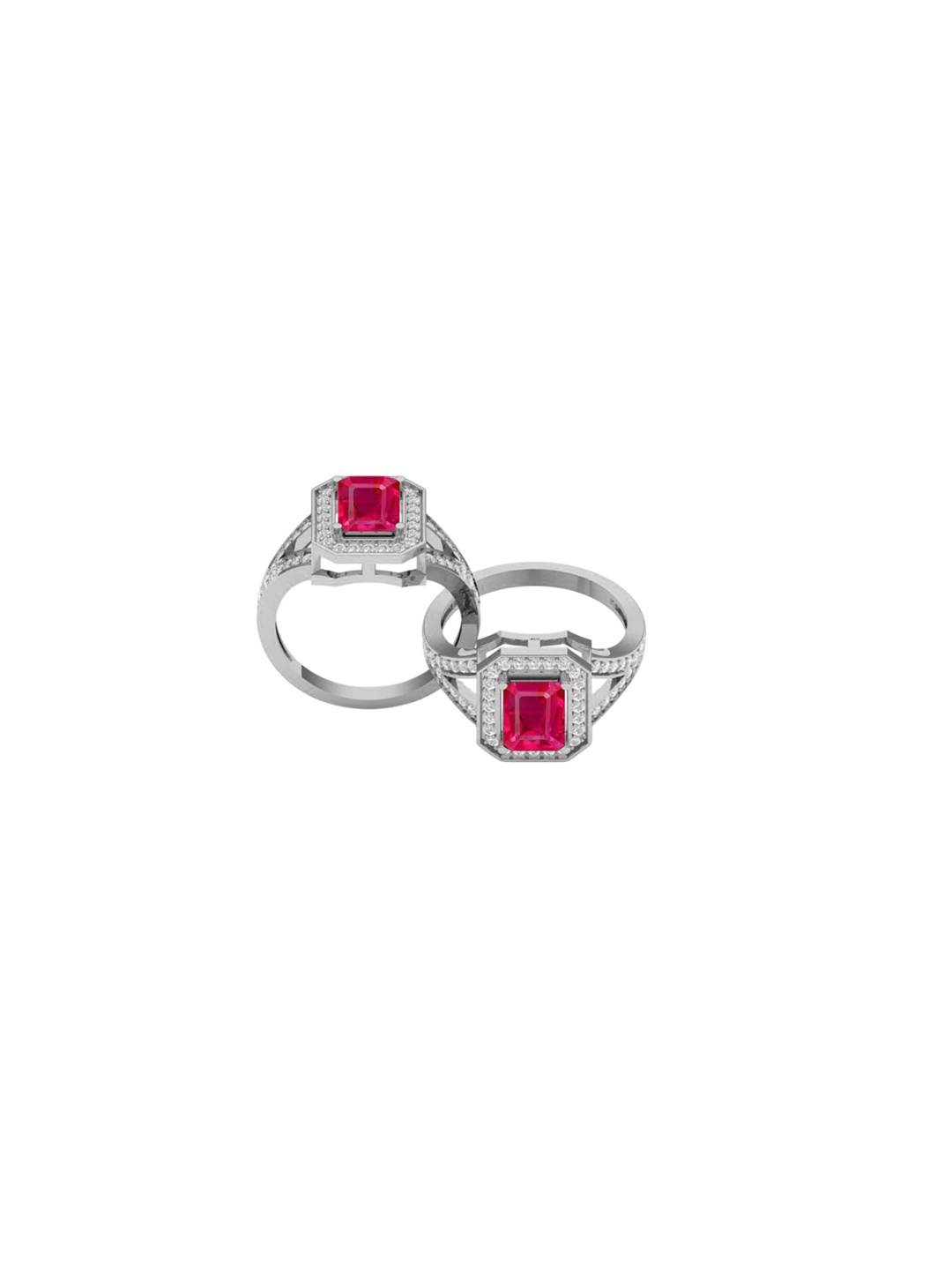 

LMDPRAJAPATIS Unisex Embellished Ring, Red