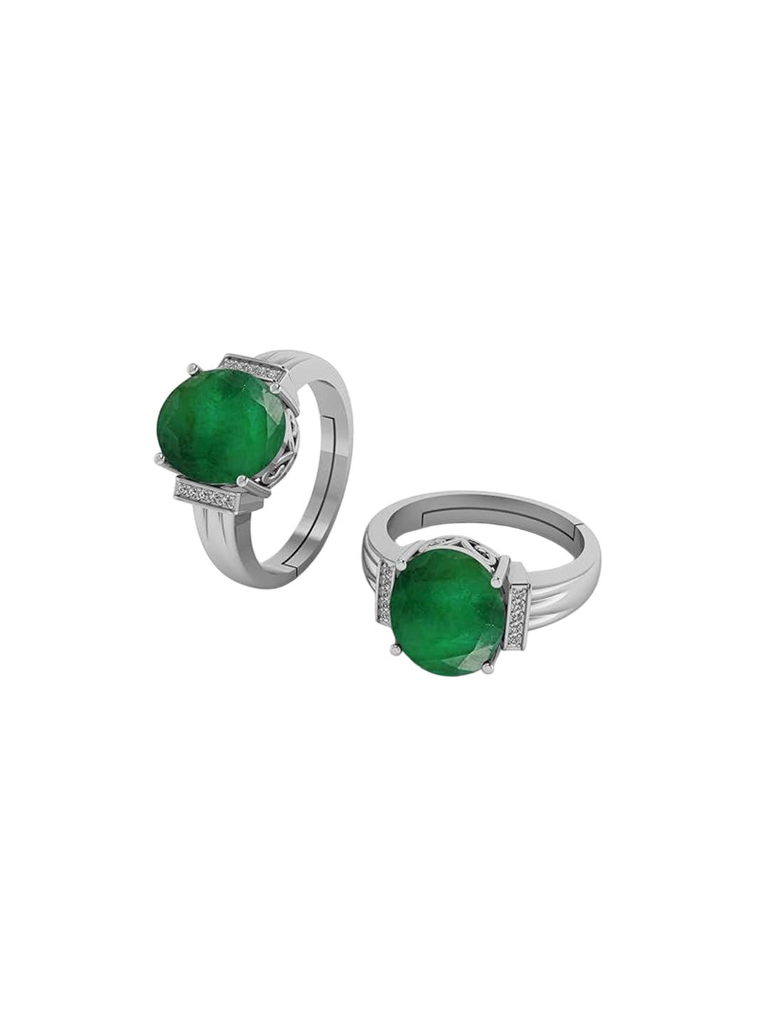 

LMDPRAJAPATIS Unisex Embellished Ring, Green