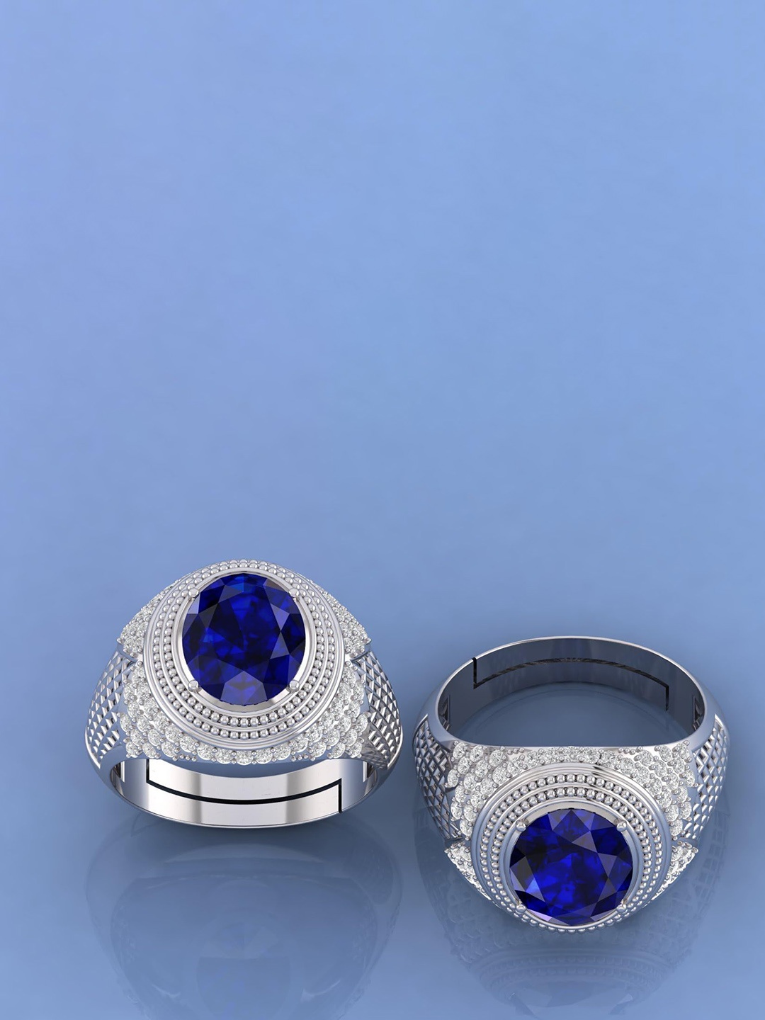 

LMDPRAJAPATIS Unisex Embellished Ring, Silver