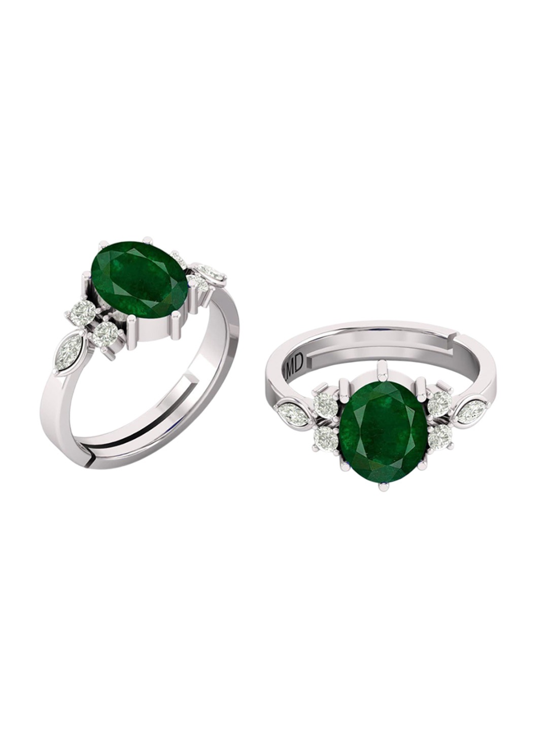 

LMDPRAJAPATIS Unisex Embellished Ring, Green