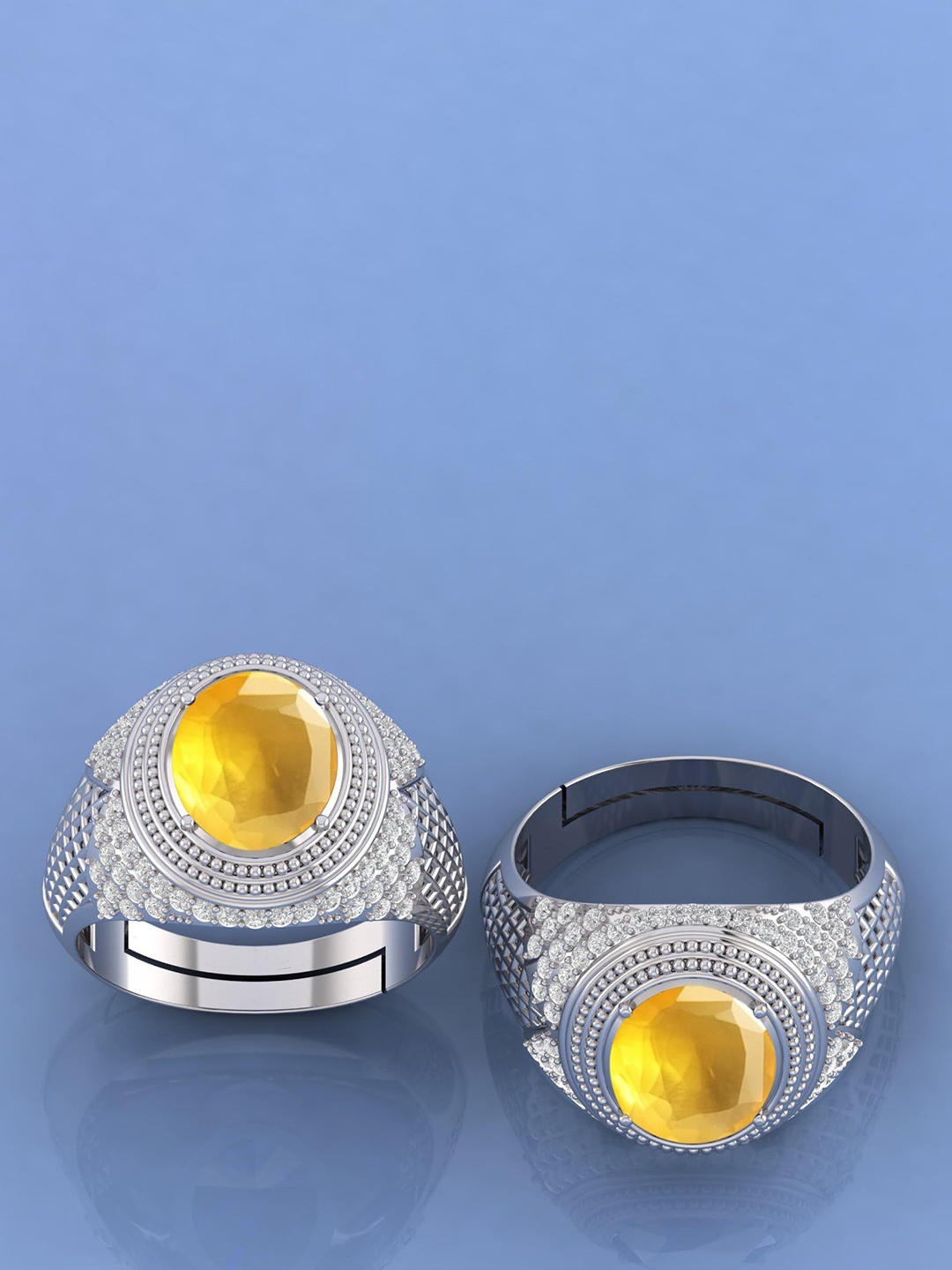 

LMDPRAJAPATIS Unisex Embellished Ring, Silver