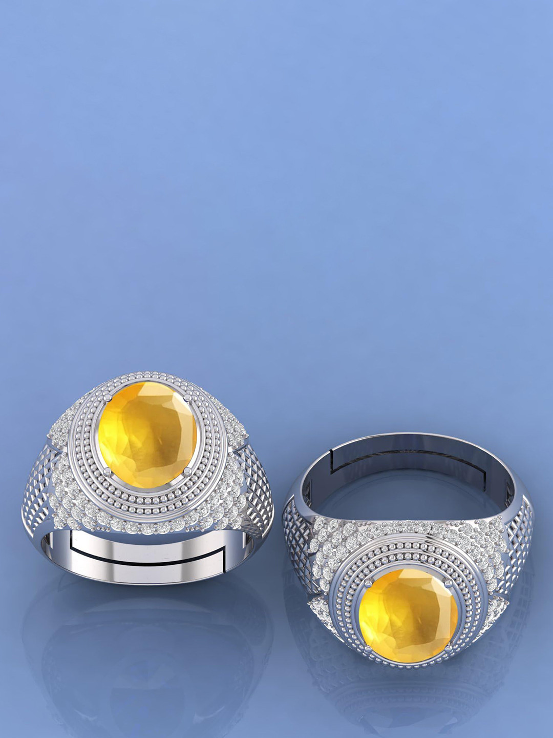 

LMDPRAJAPATIS Unisex Embellished Ring, Silver