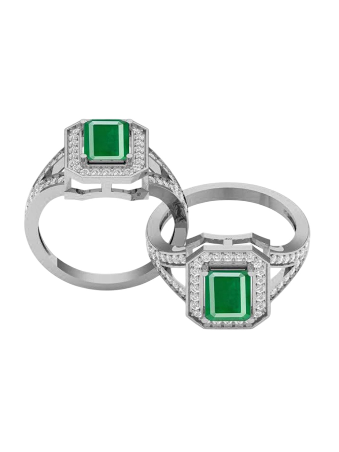 

LMDPRAJAPATIS Unisex Embellished Ring, Green
