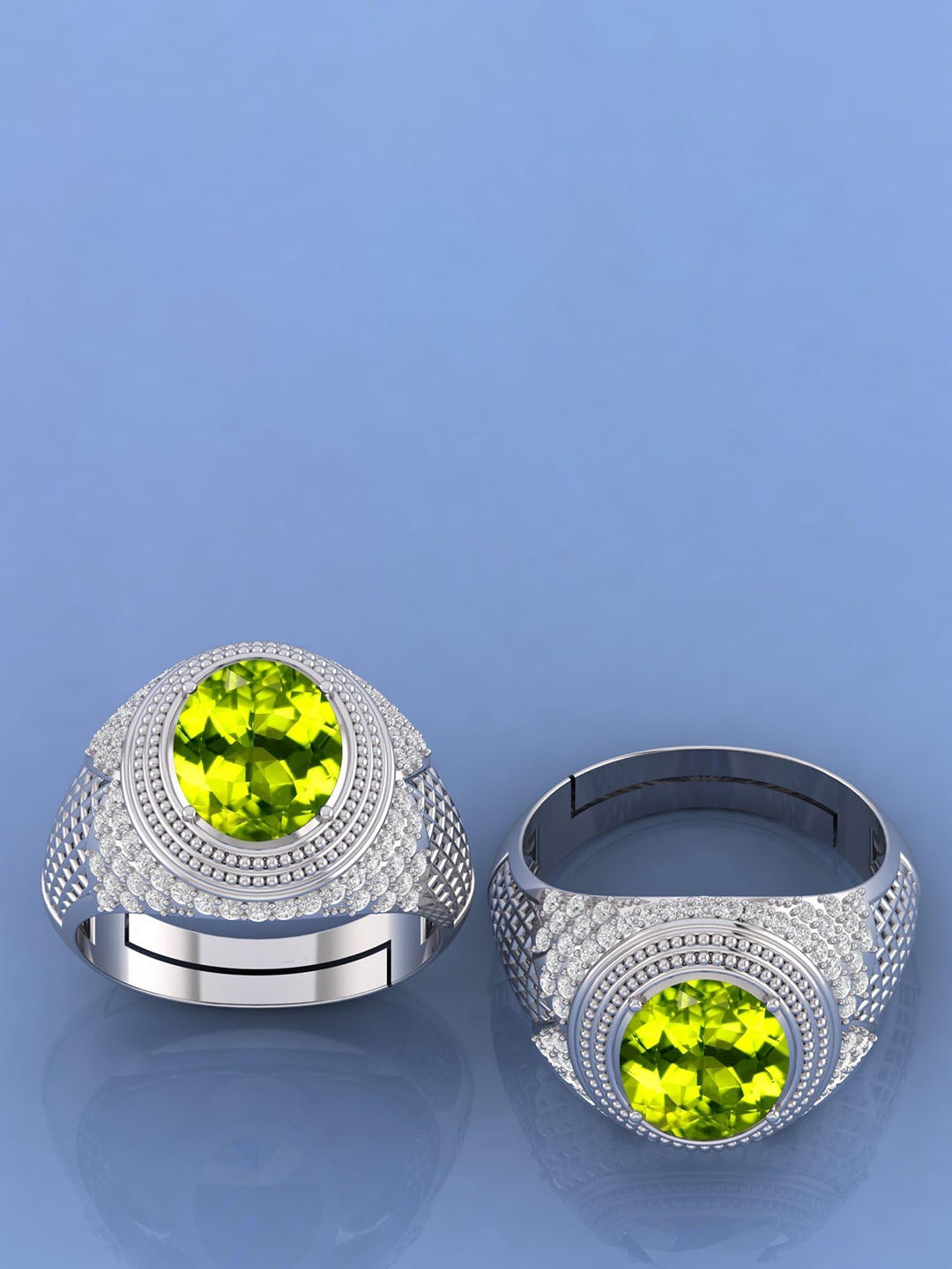

LMDPRAJAPATIS Unisex Embellished Ring, Silver