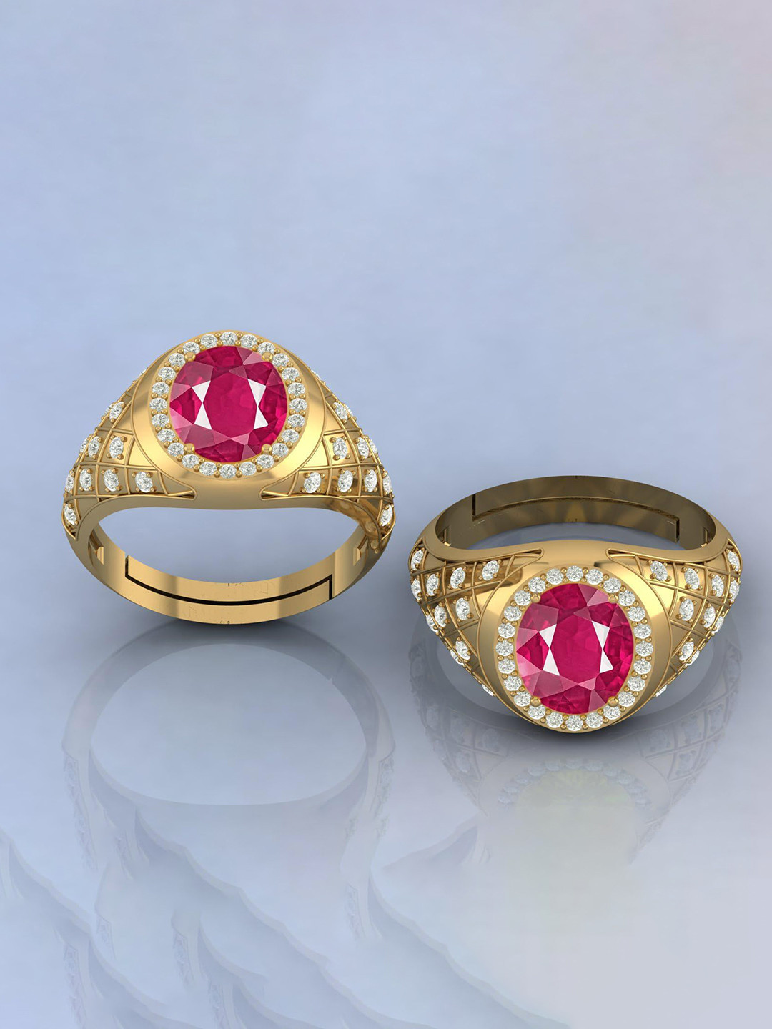 

LMDPRAJAPATIS Unisex Embellished Ring, Gold