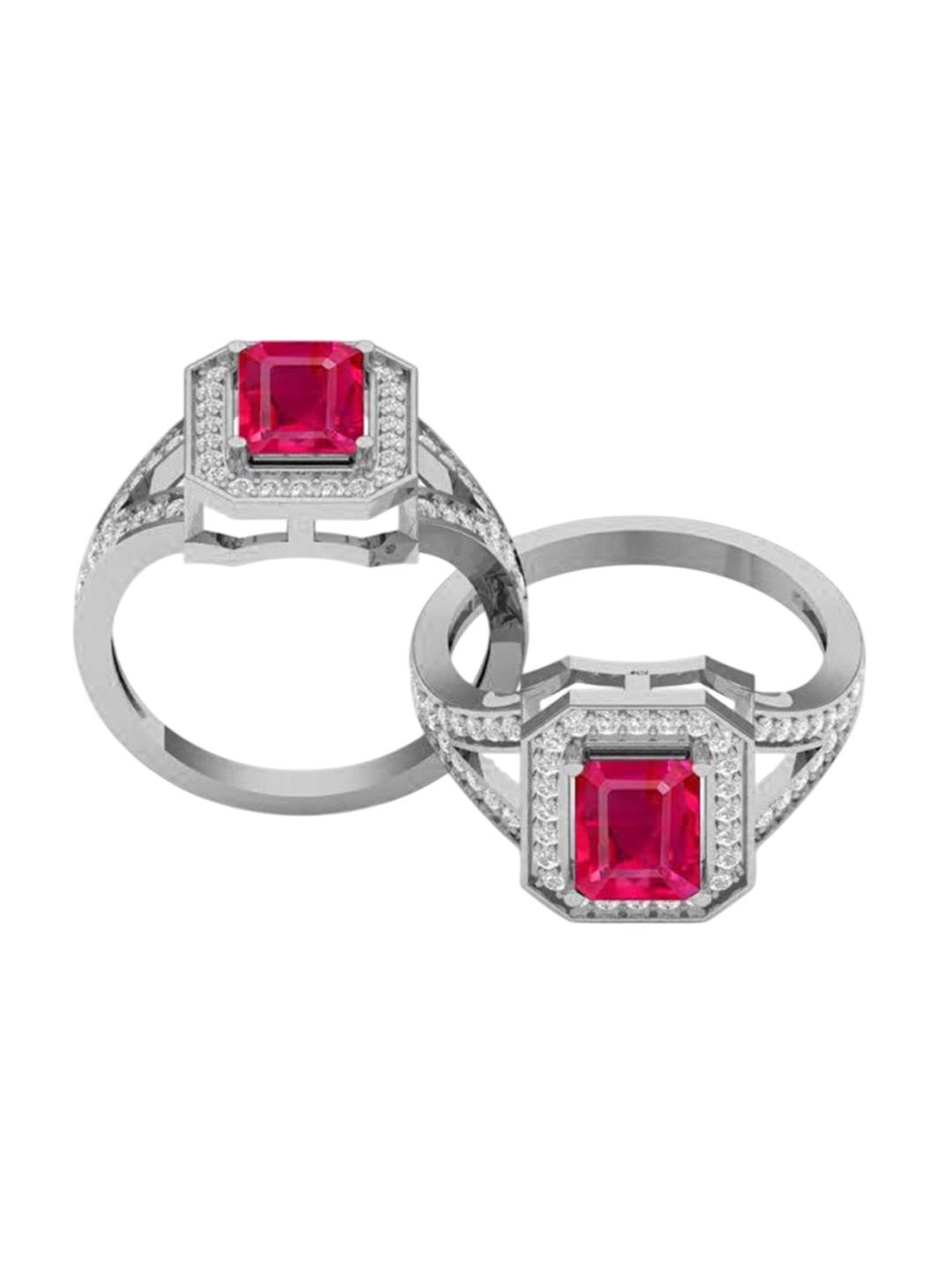 

LMDPRAJAPATIS Unisex Embellished Ring, Red