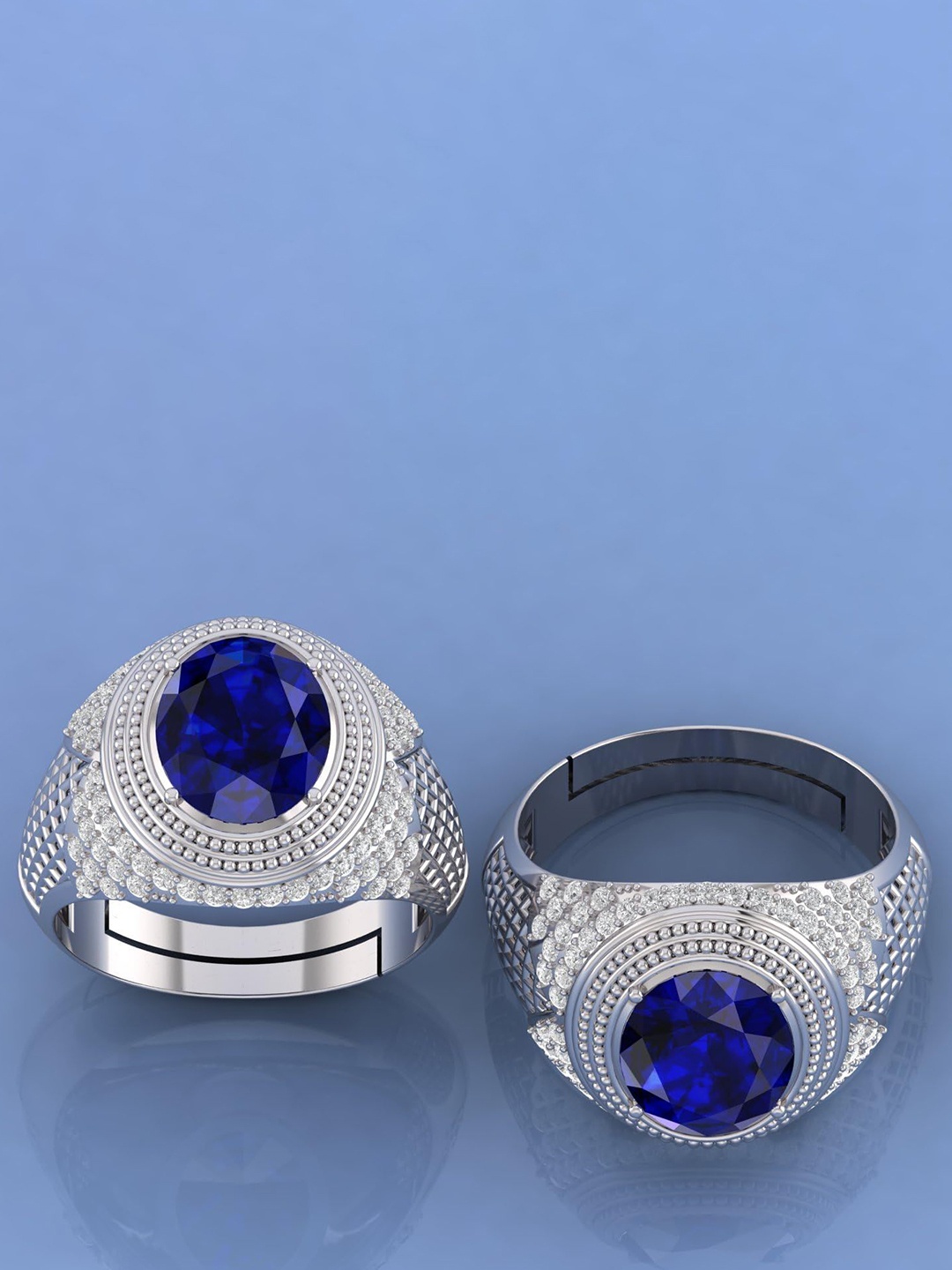 

LMDPRAJAPATIS Unisex Embellished Ring, Silver