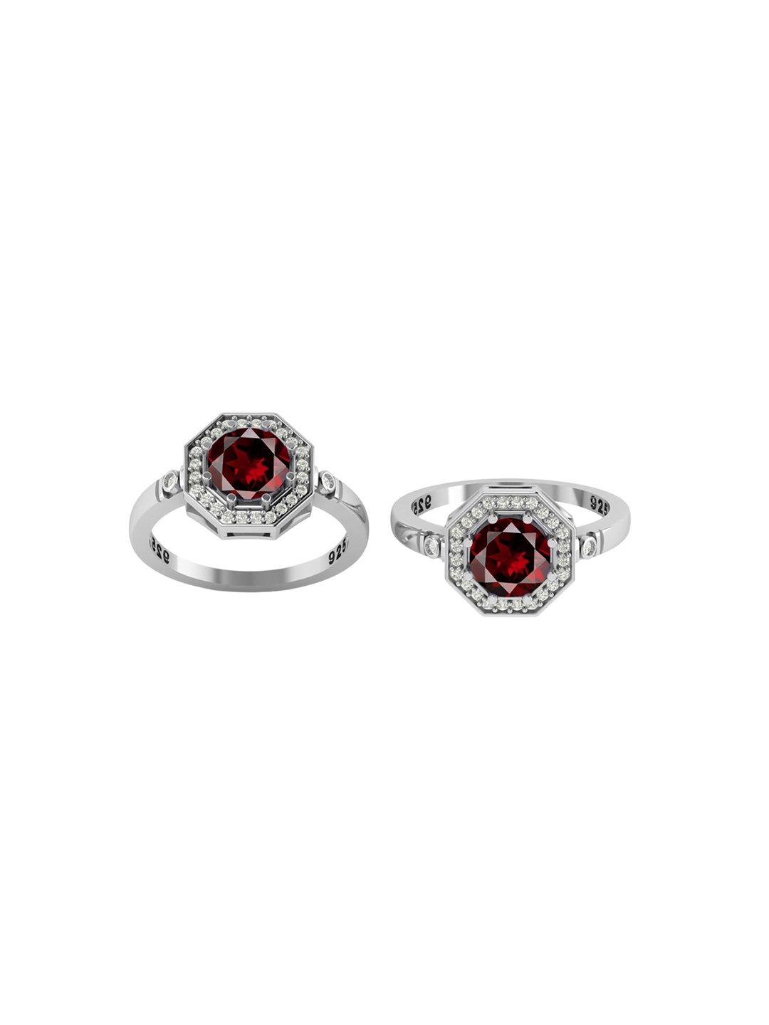 

LMDPRAJAPATIS Unisex Embellished Ring, Red