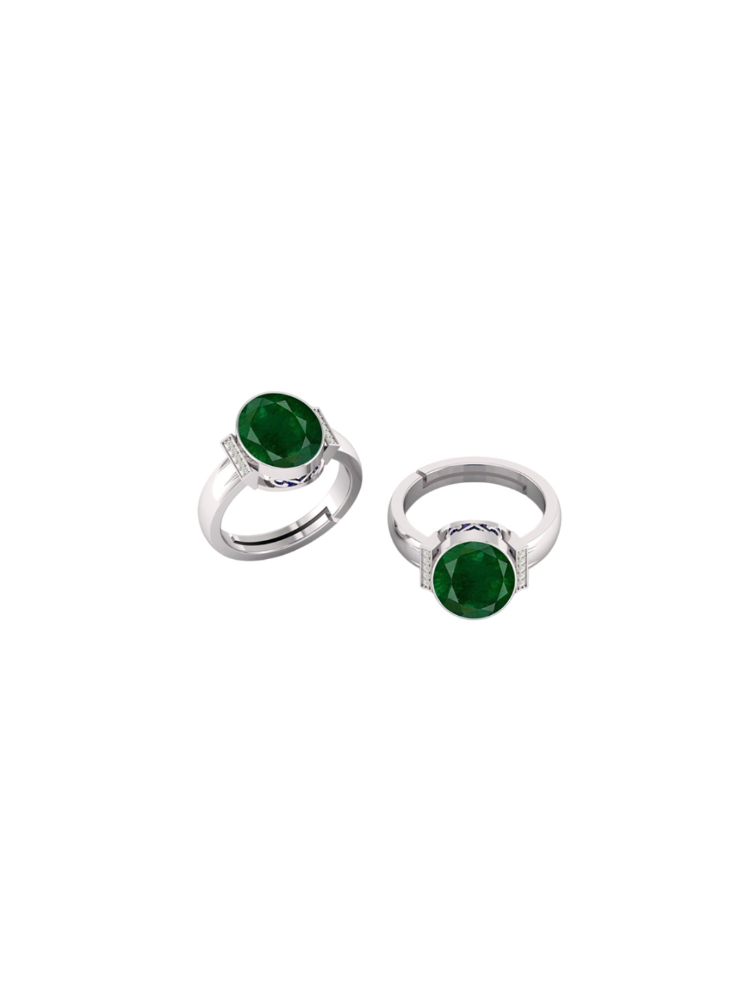 

LMDPRAJAPATIS Unisex Embellished Ring, Green