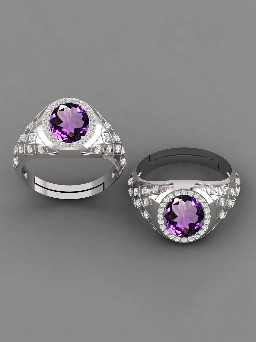 

LMDPRAJAPATIS Unisex Embellished Ring, Silver