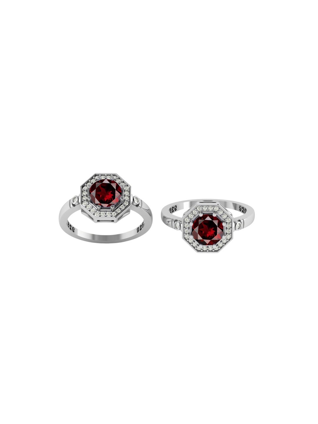 

LMDPRAJAPATIS Unisex Embellished Ring, Red