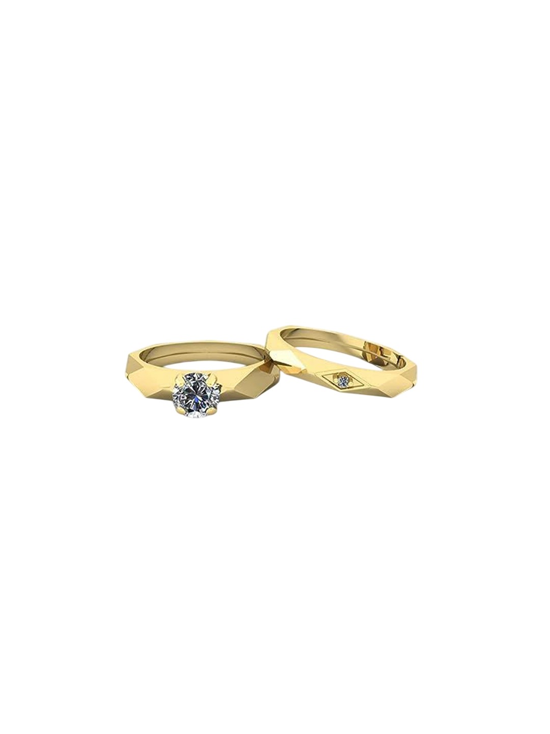 

LMDPRAJAPATIS Unisex Couple Combo CZ Adjustable Couple Ring For Women Men Boy Ring Valentine Gifts-Gold