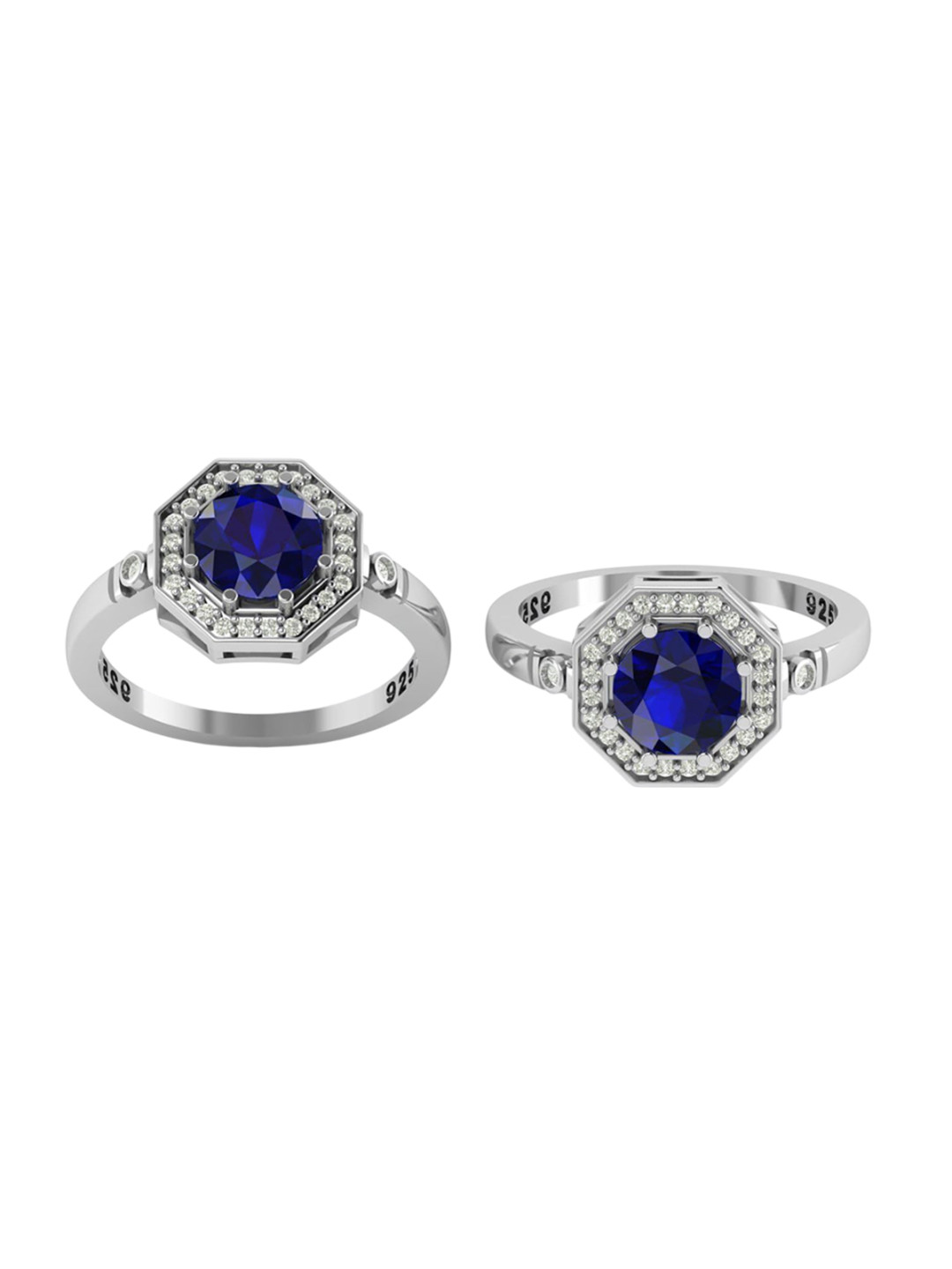 

LMDPRAJAPATIS Unisex 7.50 Carat Natural Blue Sapphire Gemstone Art Deco Halo Birdal Surprise Gift For Her (9)