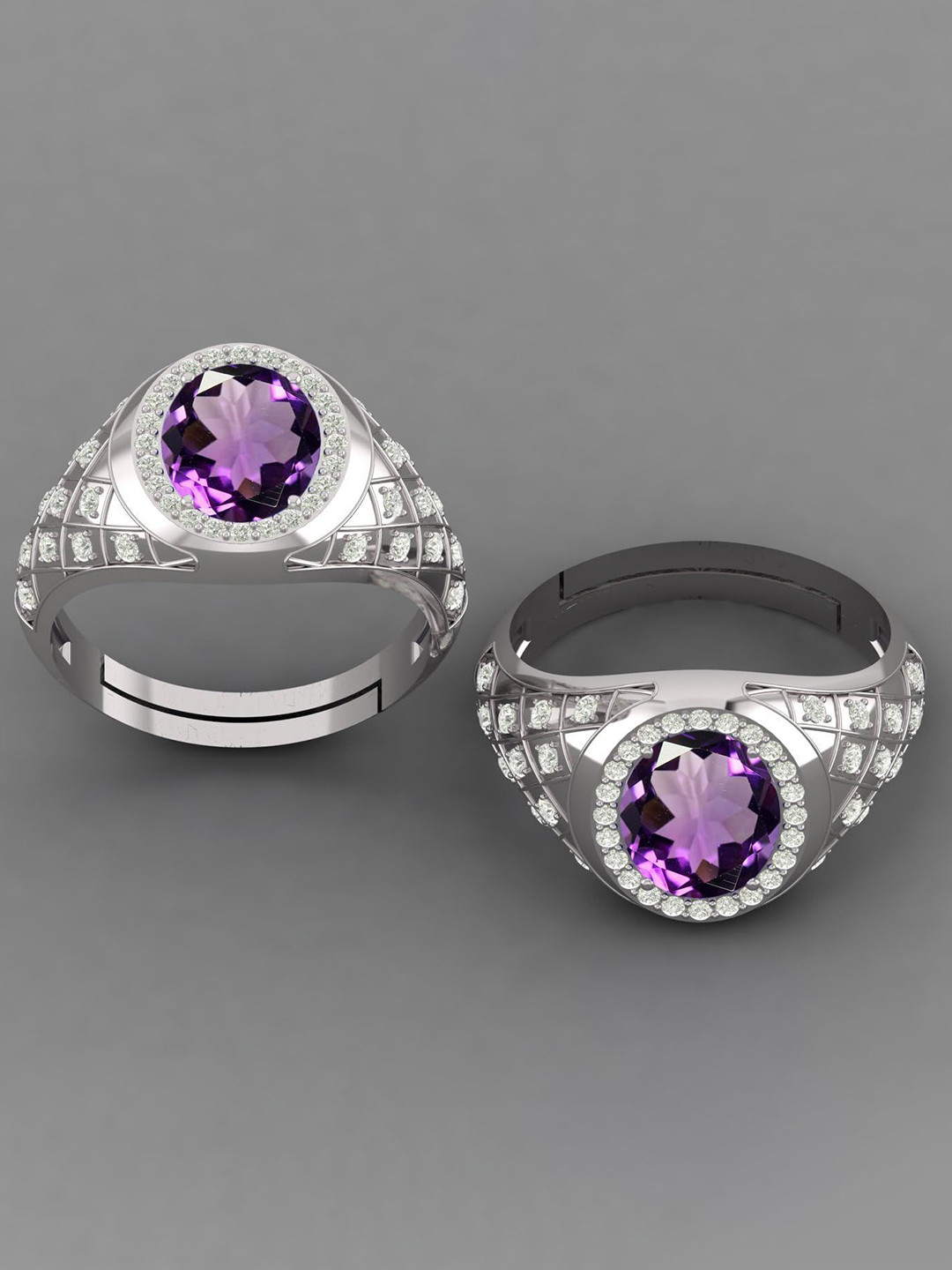 

LMDPRAJAPATIS Unisex Embellished Ring, Silver