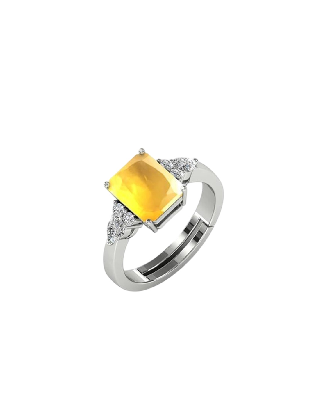 

LMDPRAJAPATIS Unisex Embellished Ring, Silver