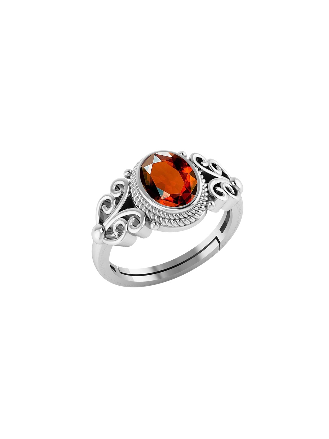

LMDPRAJAPATIS Unisex Embellished Ring, Silver