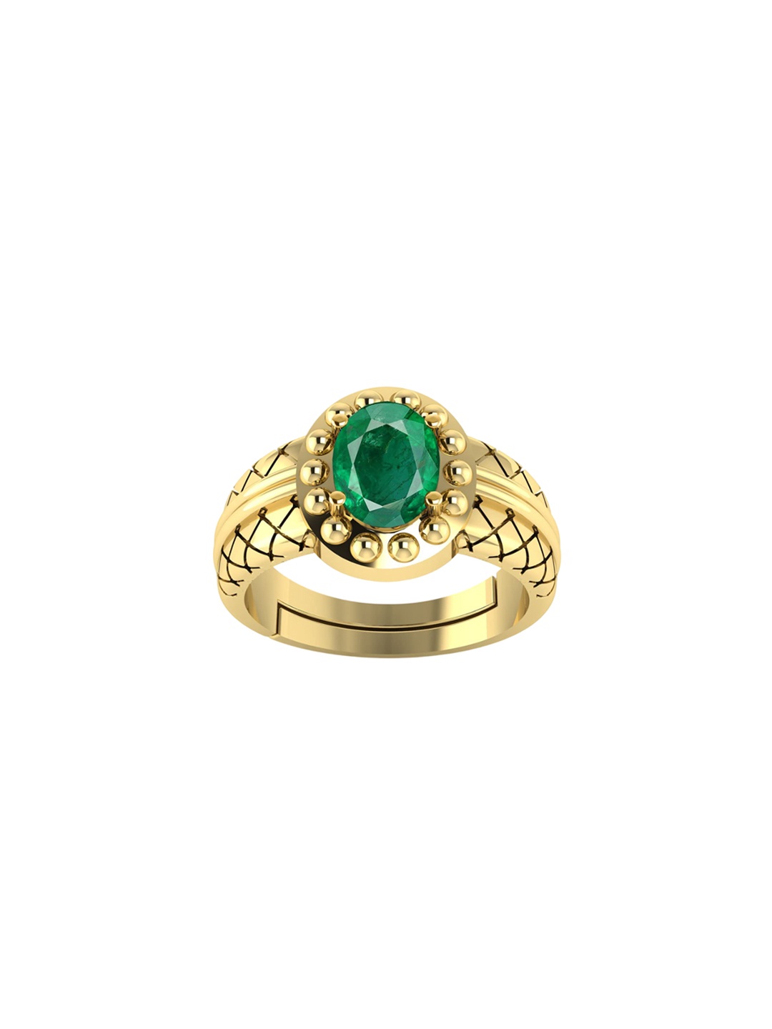 

LMDPRAJAPATIS Unisex Embellished Ring, Green