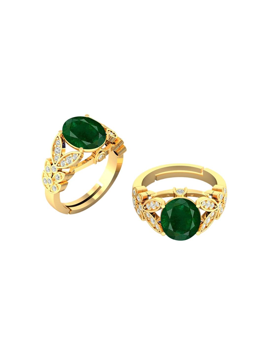 

LMDPRAJAPATIS Unisex Embellished Ring, Green