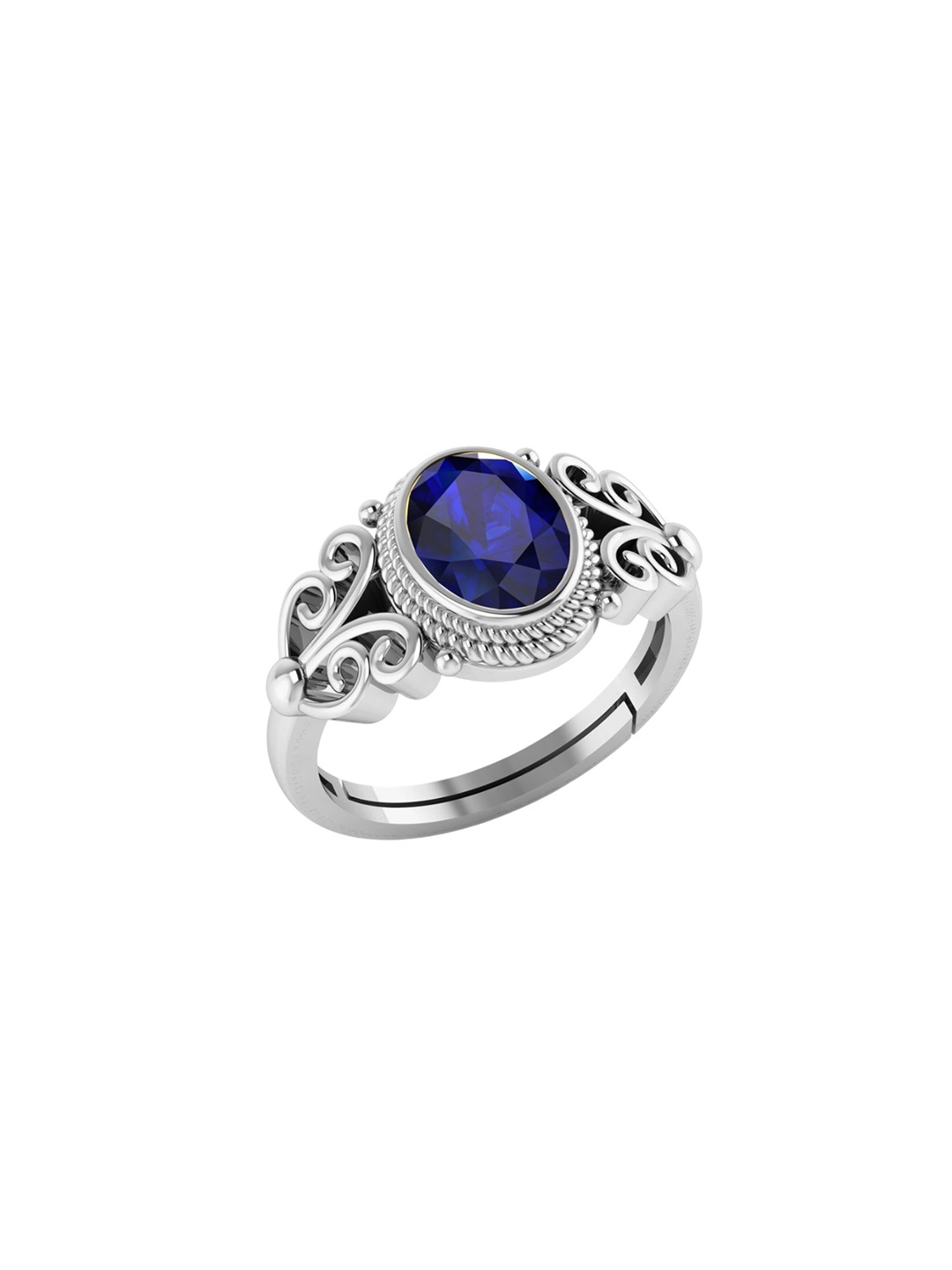 

LMDPRAJAPATIS Unisex Embellished Ring, Silver