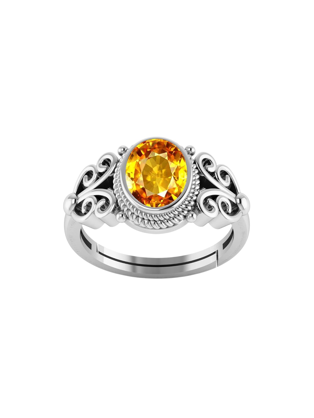 

LMDPRAJAPATIS Unisex Embellished Ring, Silver