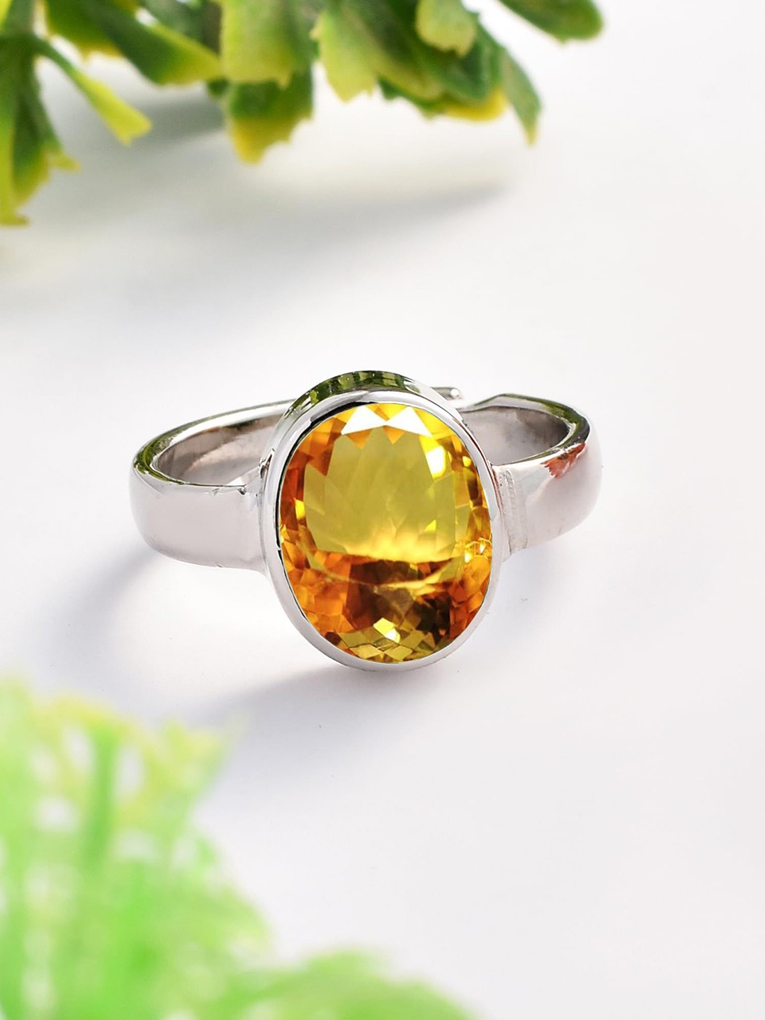 

LMDPRAJAPATIS Unisex Embellished Ring, Yellow