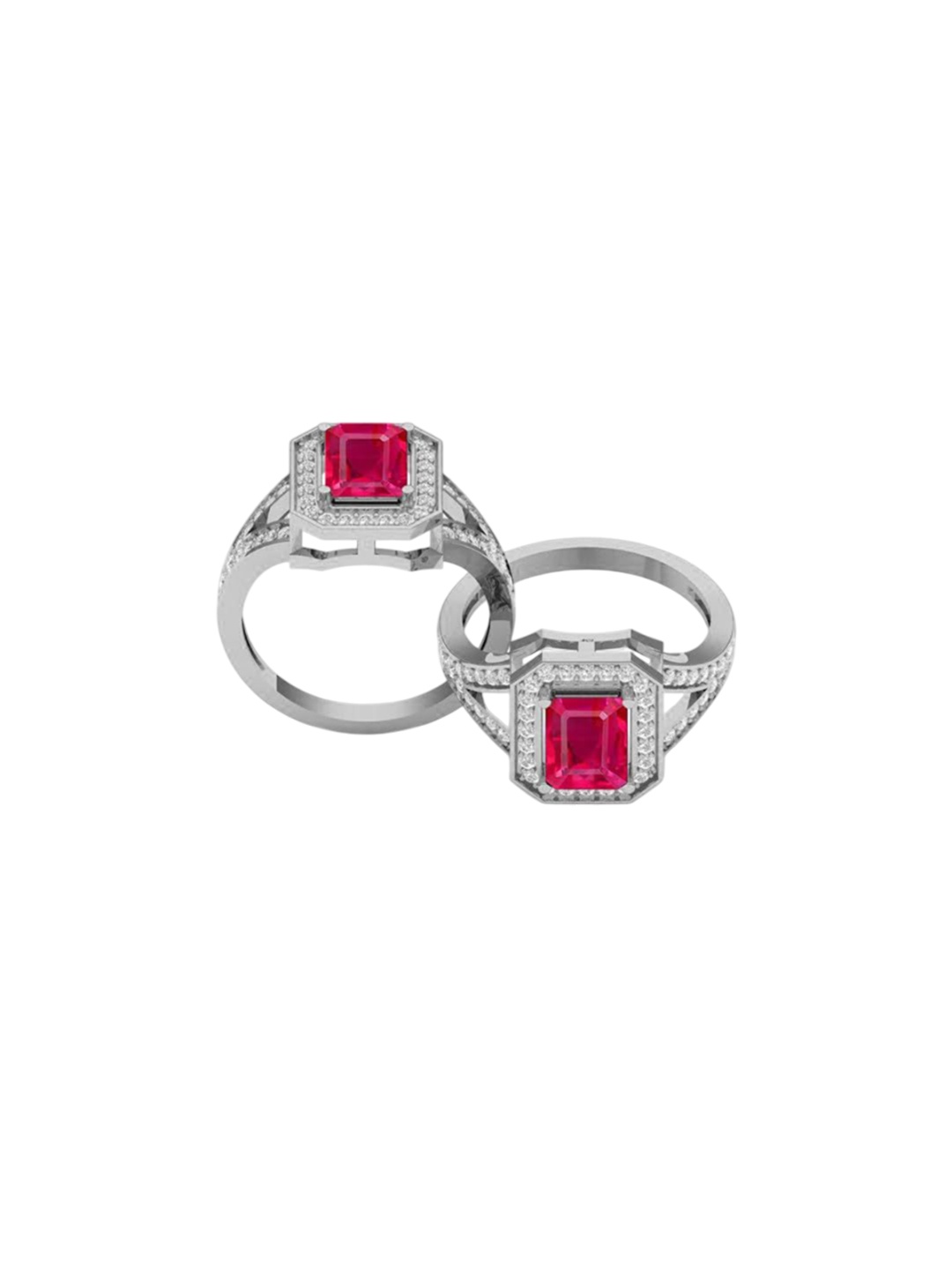 

LMDPRAJAPATIS Unisex Embellished Ring, Red
