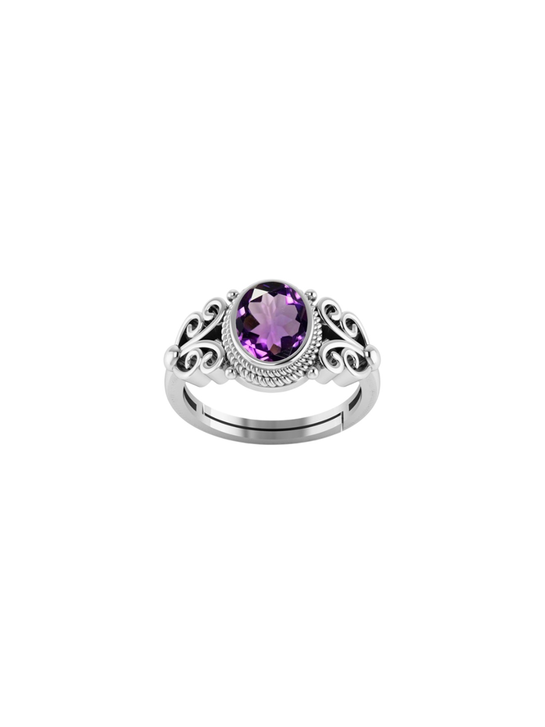 

LMDPRAJAPATIS Unisex Embellished Ring, Silver